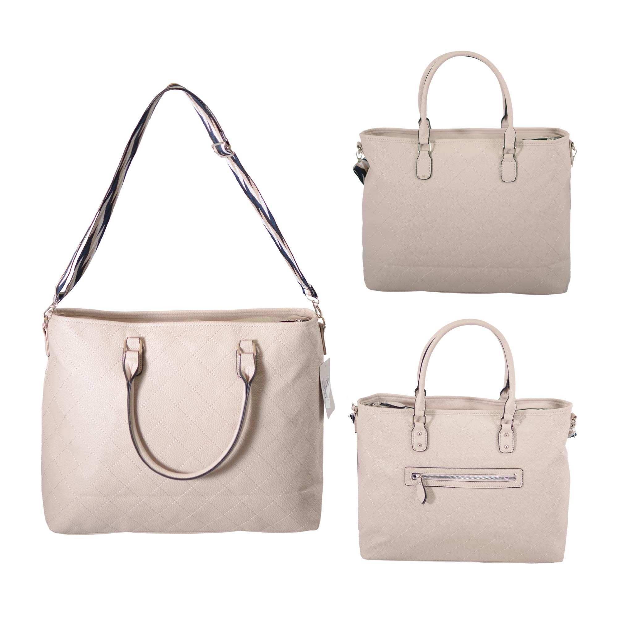 JBFB465 CHAMPAGNE FAUX LEATHER HANDBAG