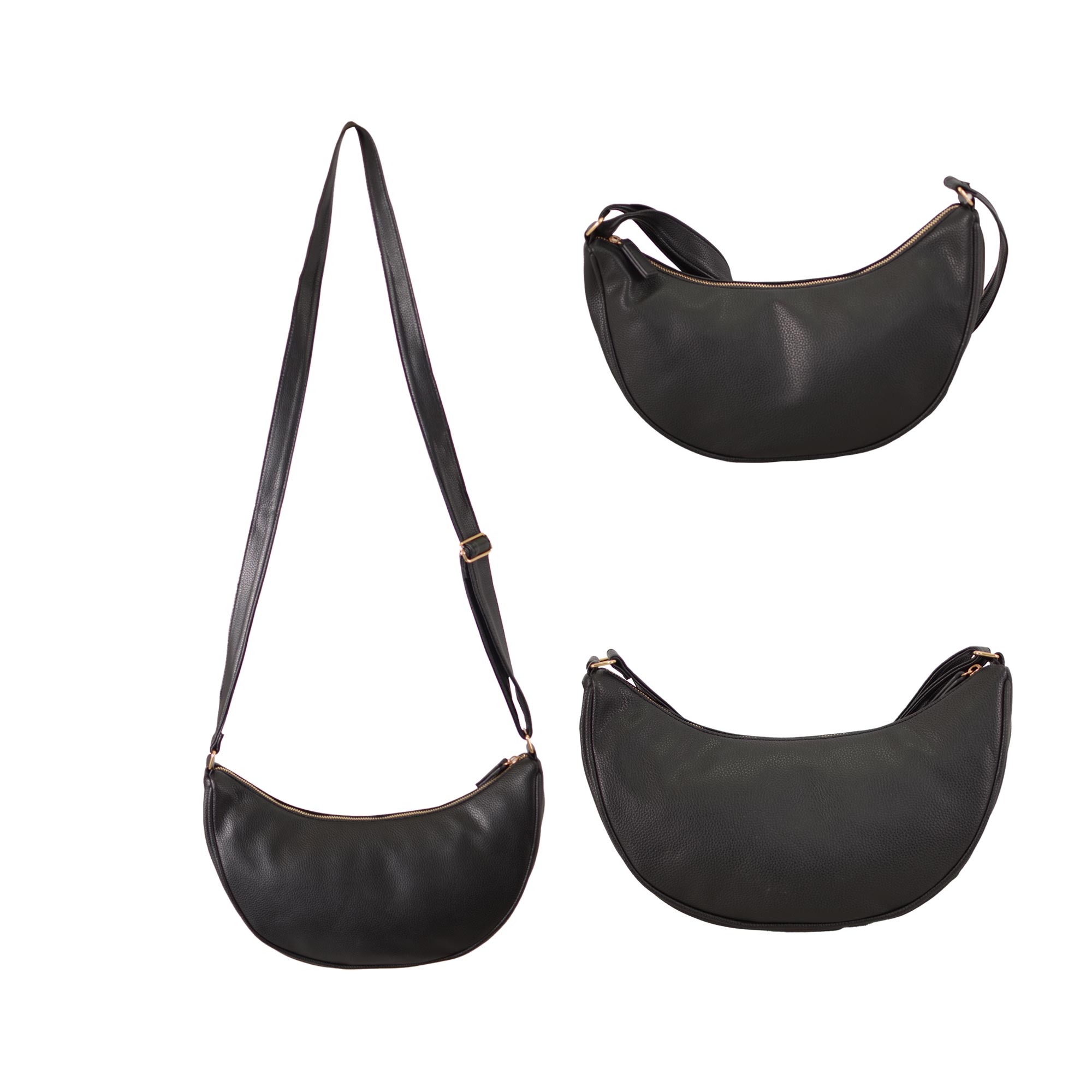 JBFB472 BLACK FAUX LEATHER HANDBAG