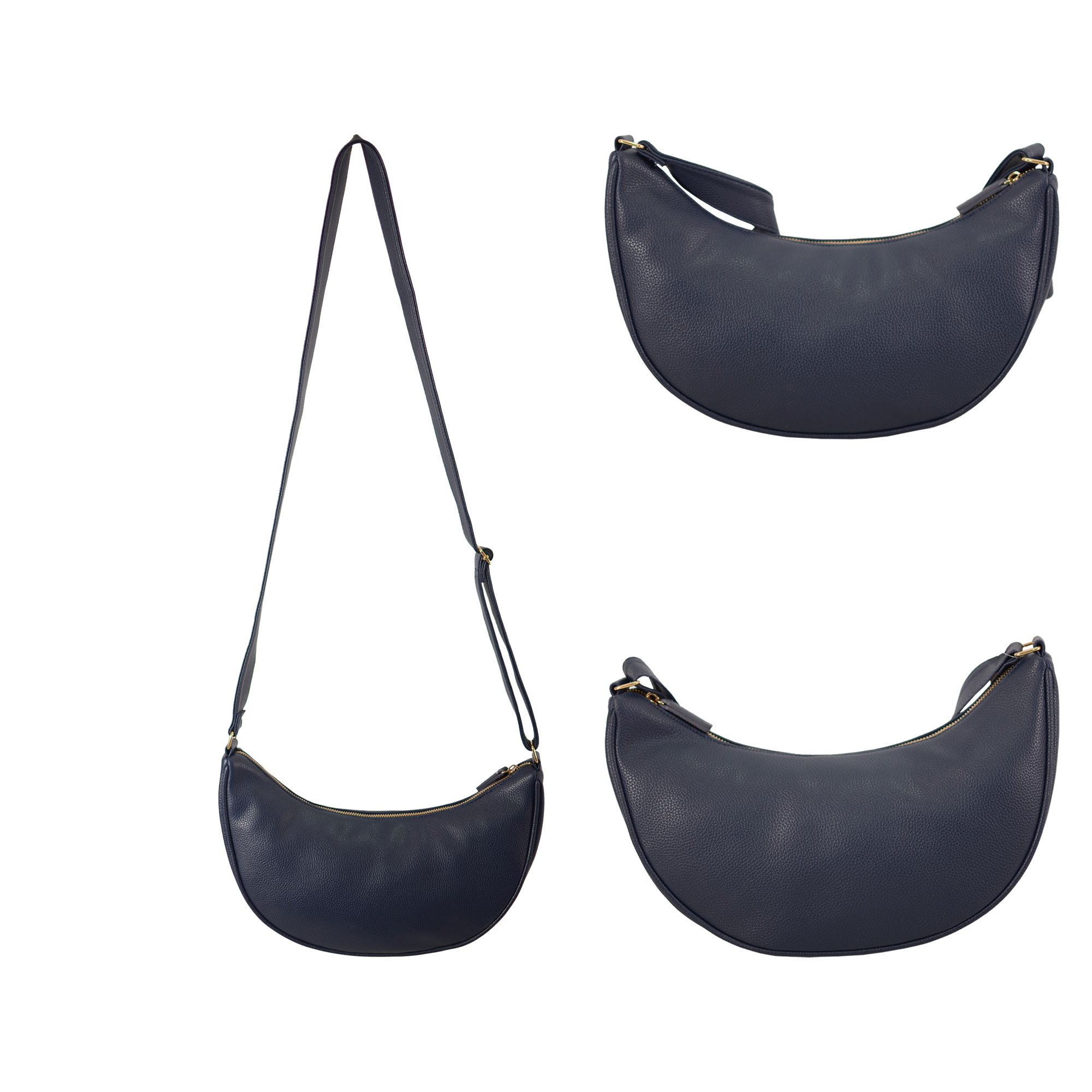 JBFB472 NAVY FAUX LEATHER HANDBAG