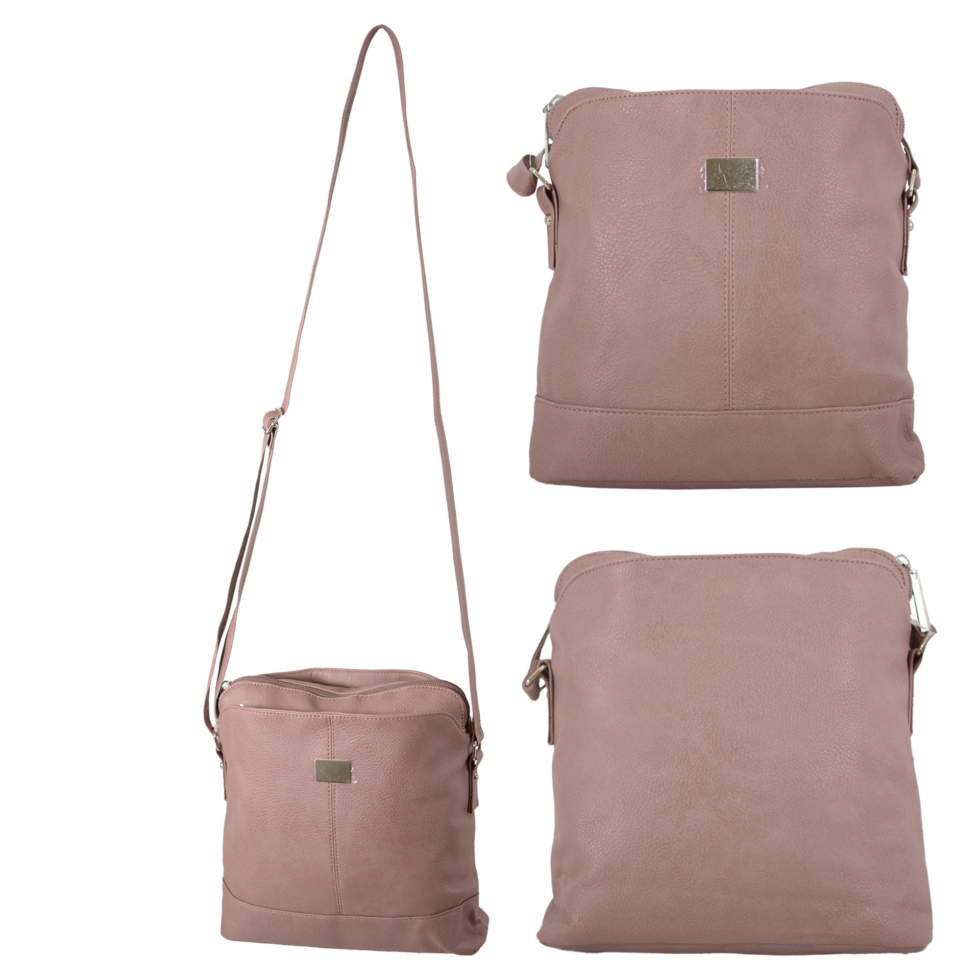 JBHB2595 BLUSH FAUX LEATHER HANDBAG