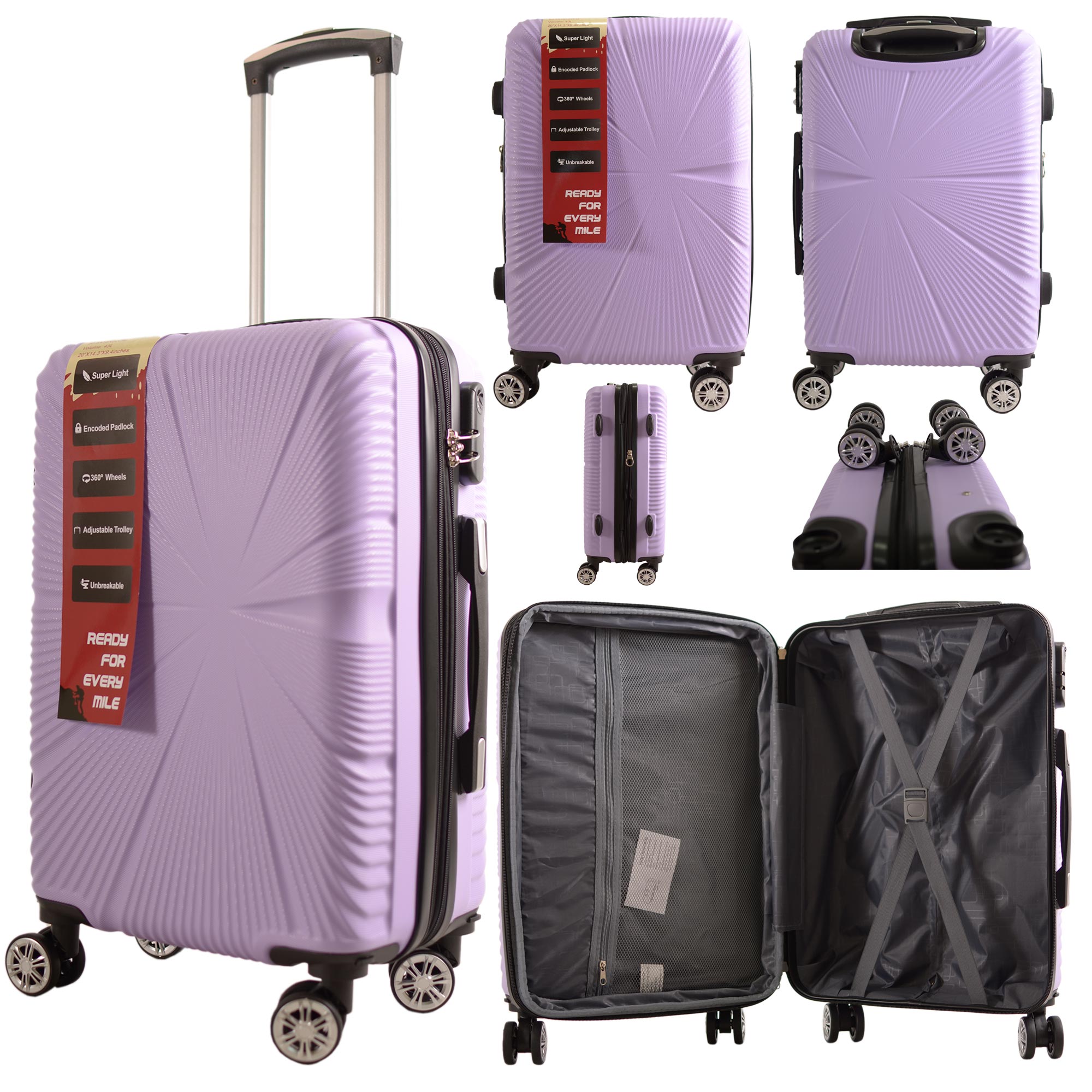 T-HC-CABIN-2029 PURPLE CABIN-SIZE TRAVEL TROLLEY