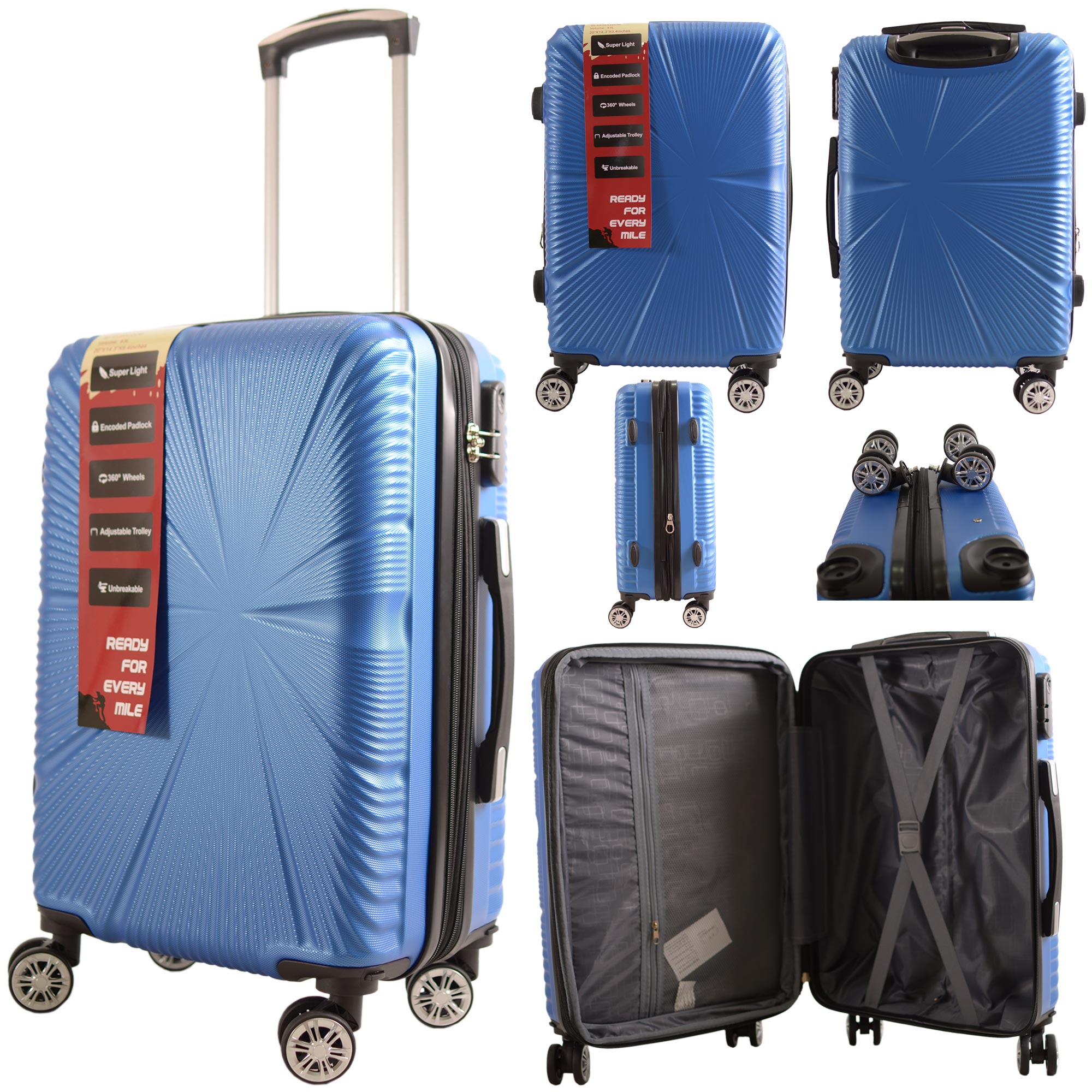 T-HC-CABIN-2029 ROYAL BLUE CABIN-SIZE TRAVEL TROLLEY