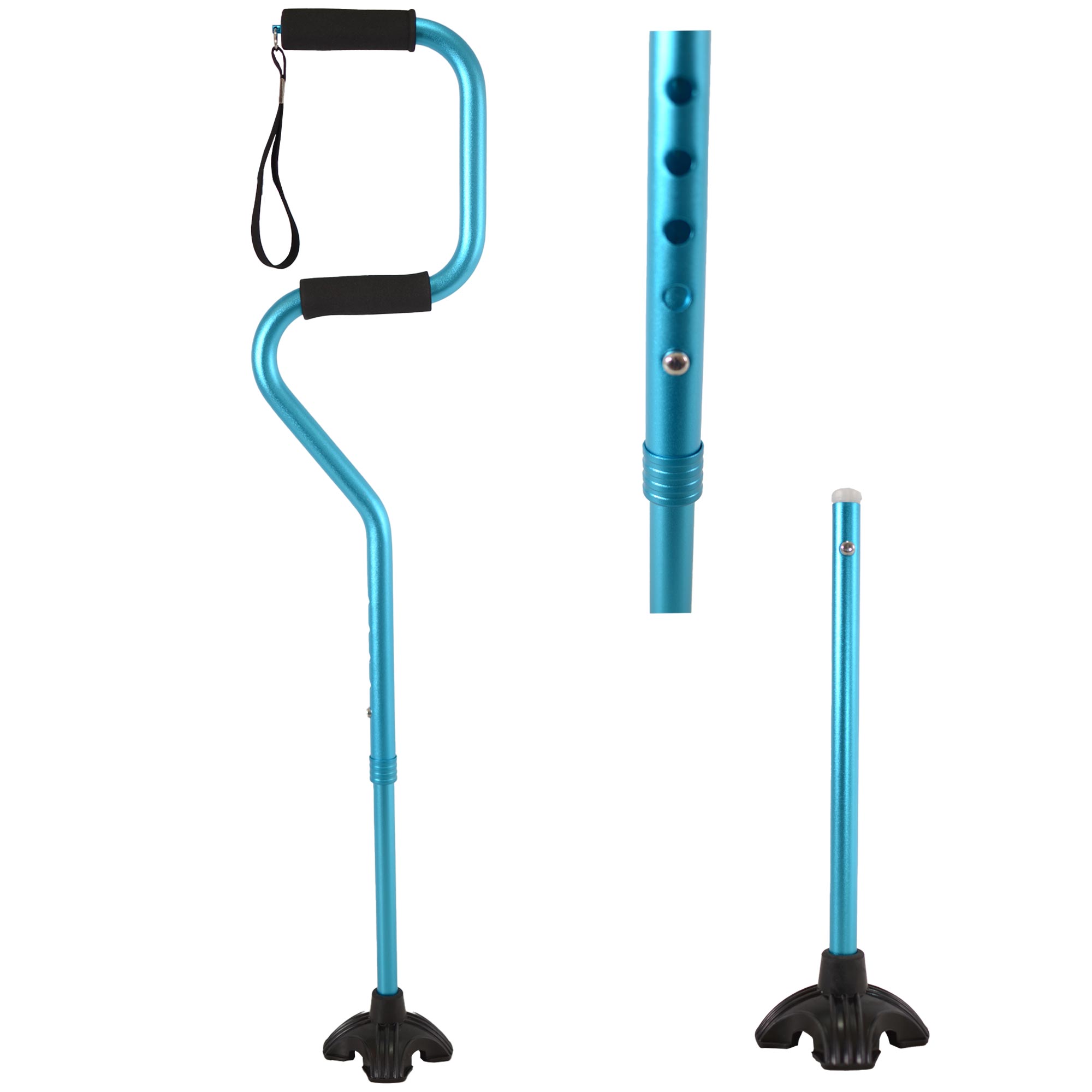 2893 BLUE ALUMINIUM ADJUSTABLE DETACHABLE WALKING STICK
