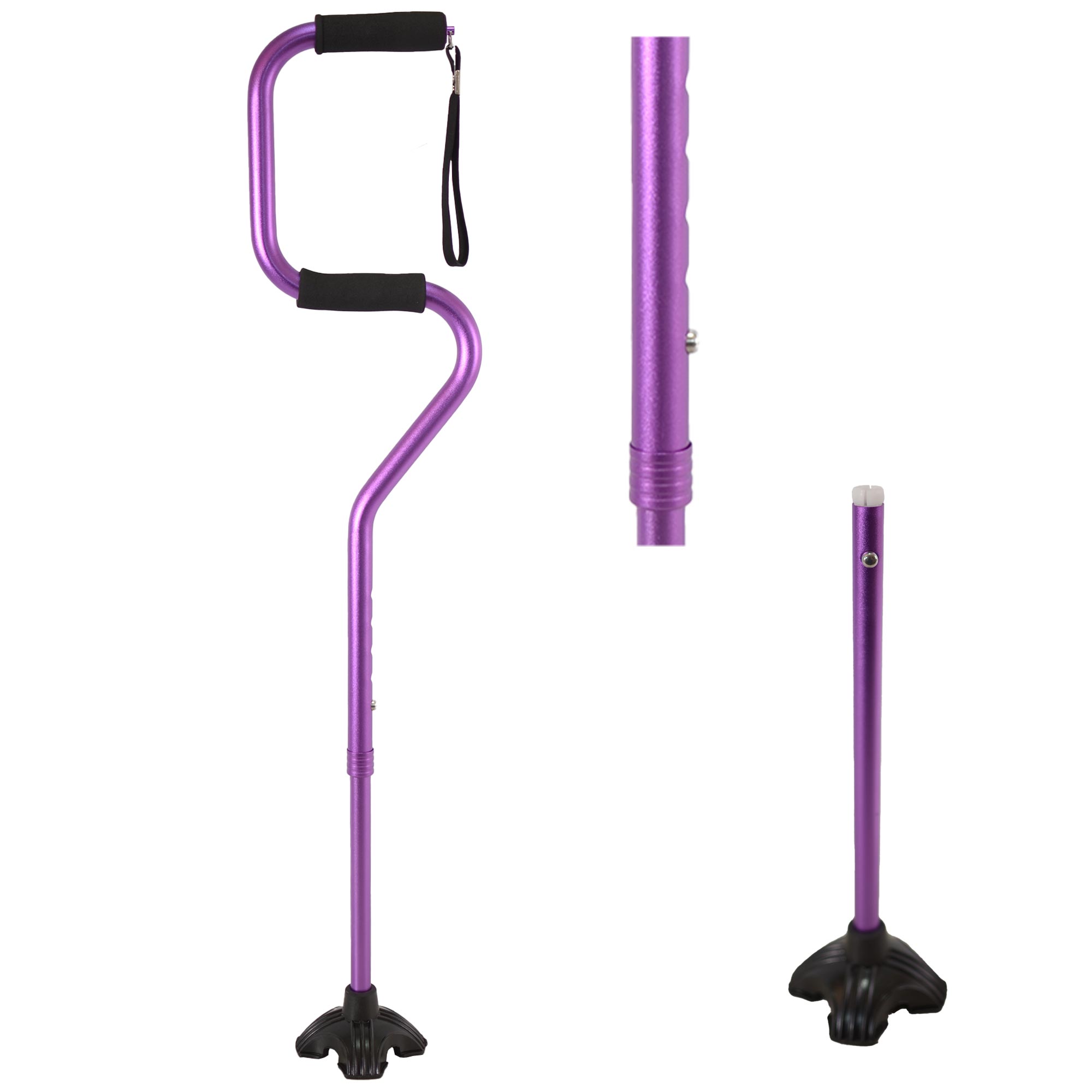 2893 PURPLE ALUMINIUM ADJUSTABLE DETACHABLE WALKING STICK