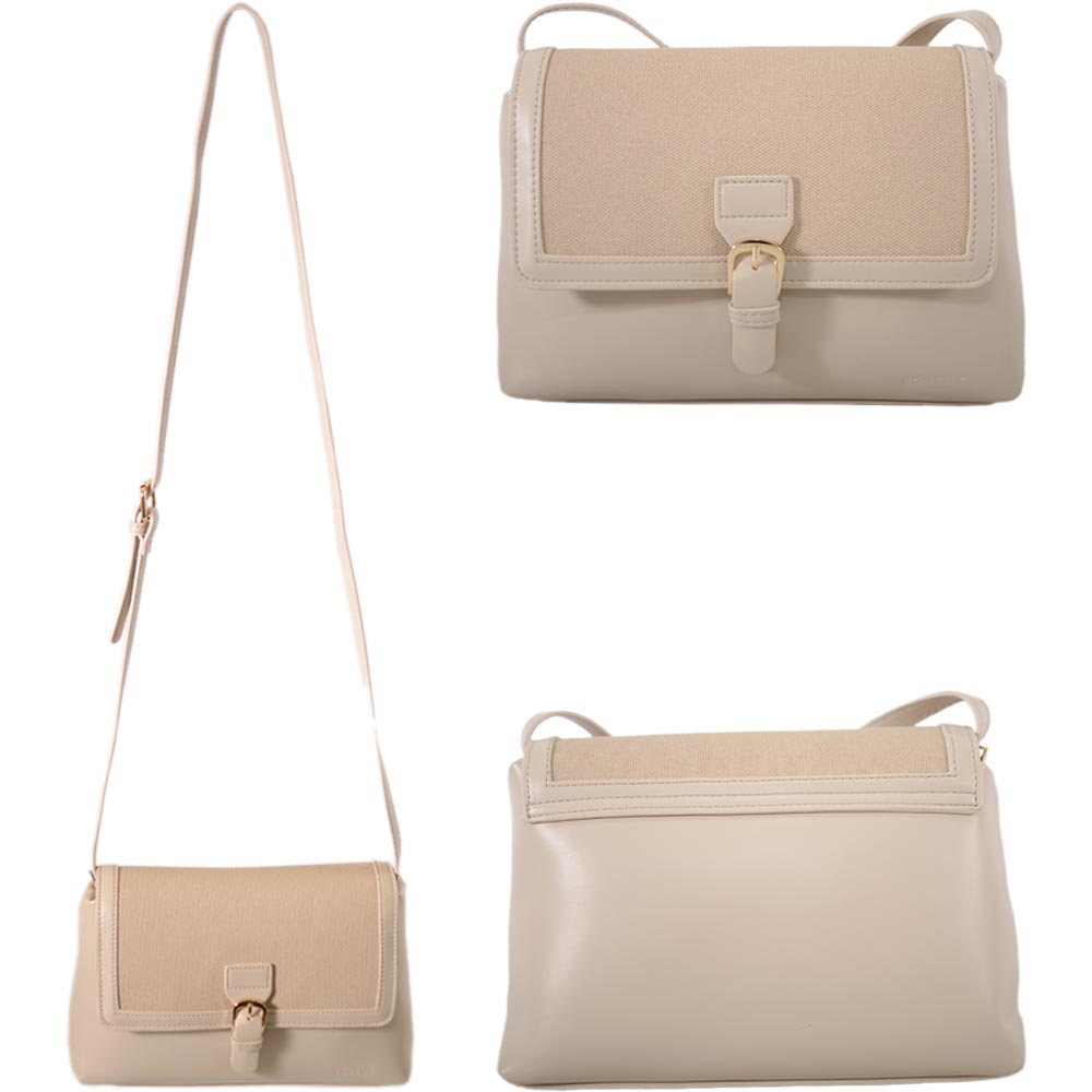 5828 ALL BEIGE FAUX LEATHER HANDBAG