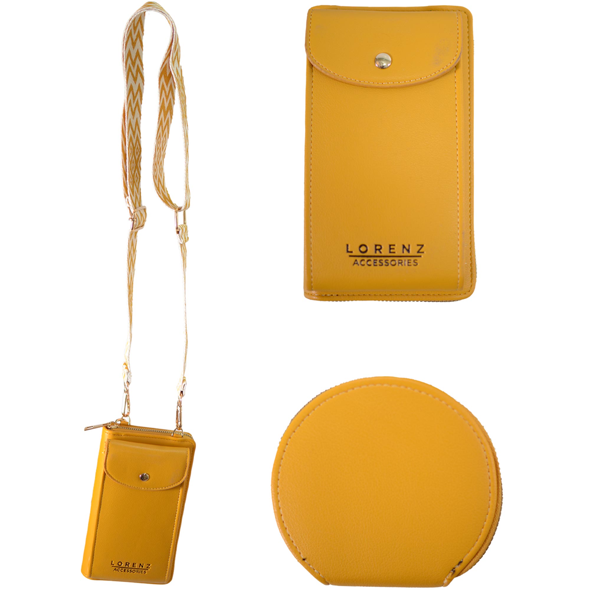 7275 MUSTARD LORENZ FAUX LEATHER HANDBAG WITH COIN PURSE