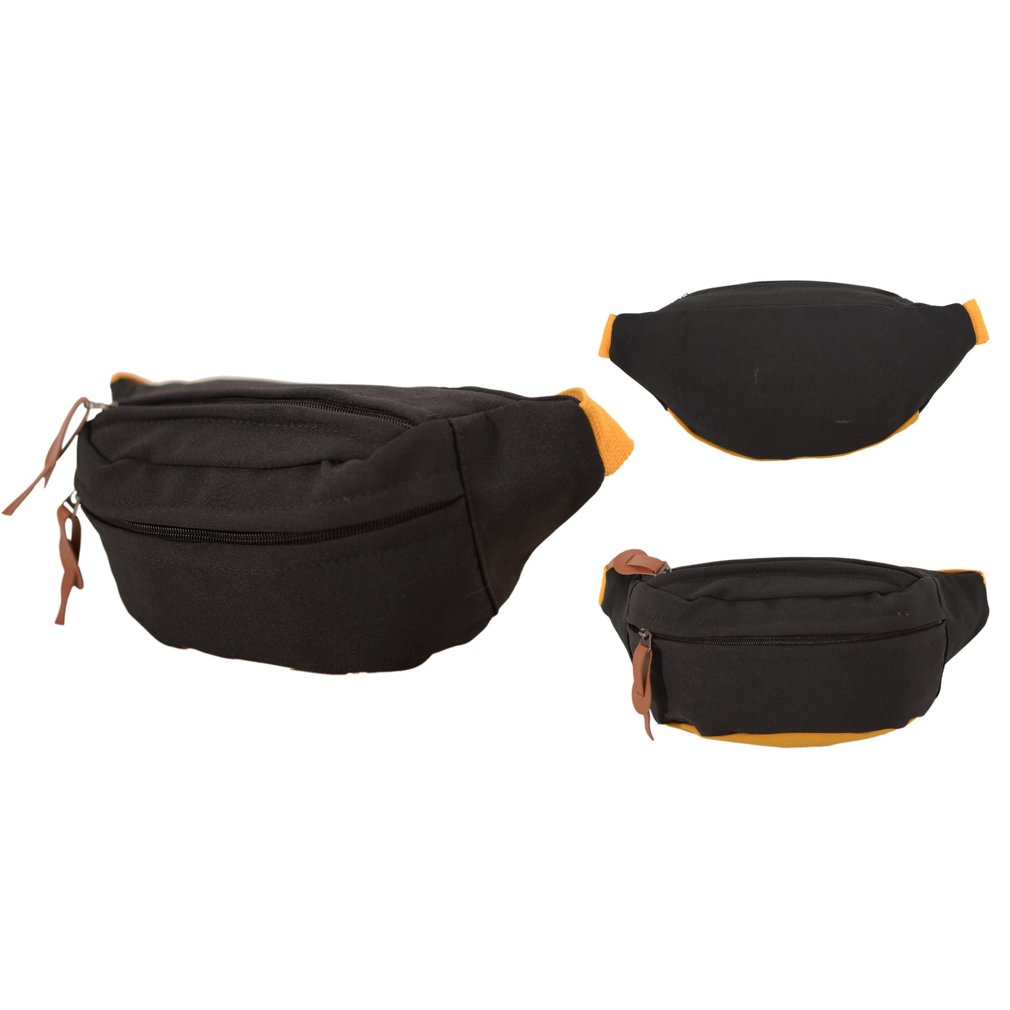8044 Black and Mustard Waist Bag