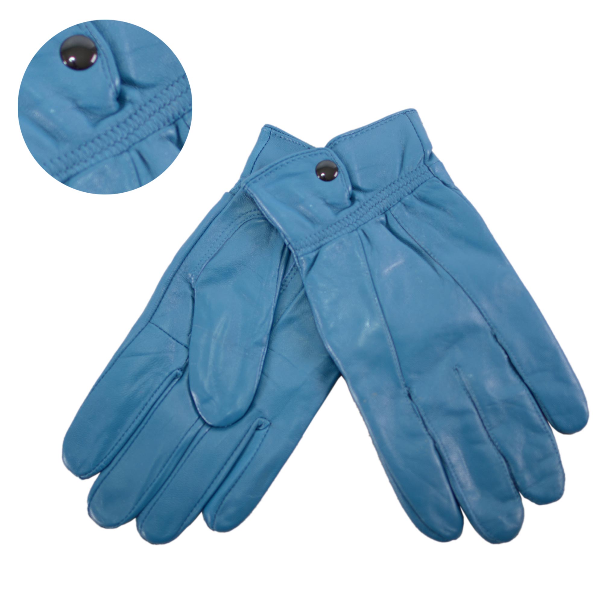 8910 BLUE LEATHER GLOVES LARGE