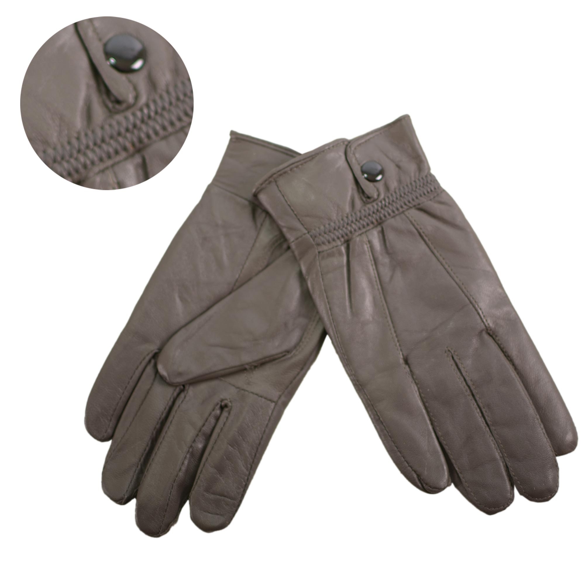 8910 DARK GREY LEATHER GLOVES SMALL