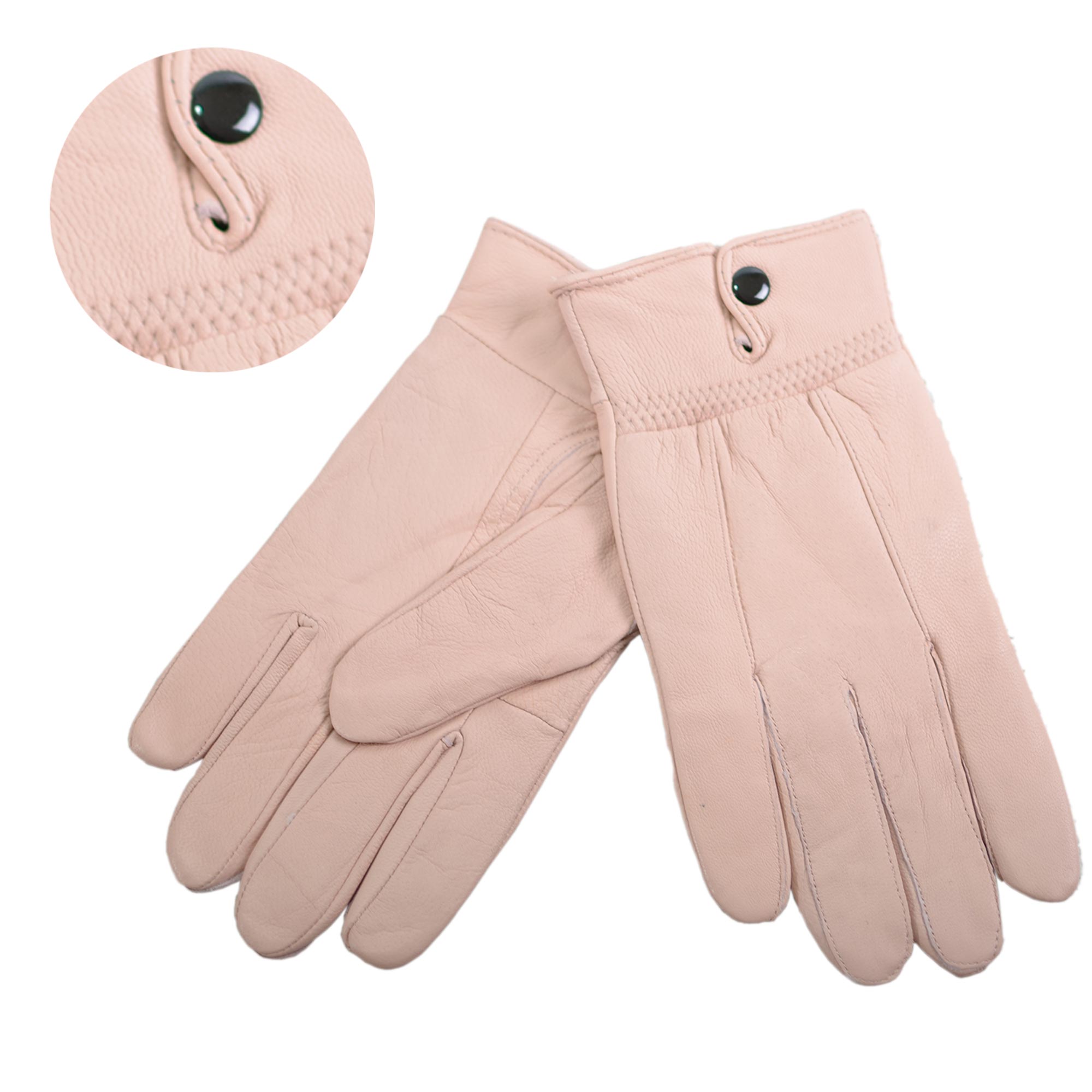 8910 DUSKY PINK LEATHER GLOVES MEDIUM