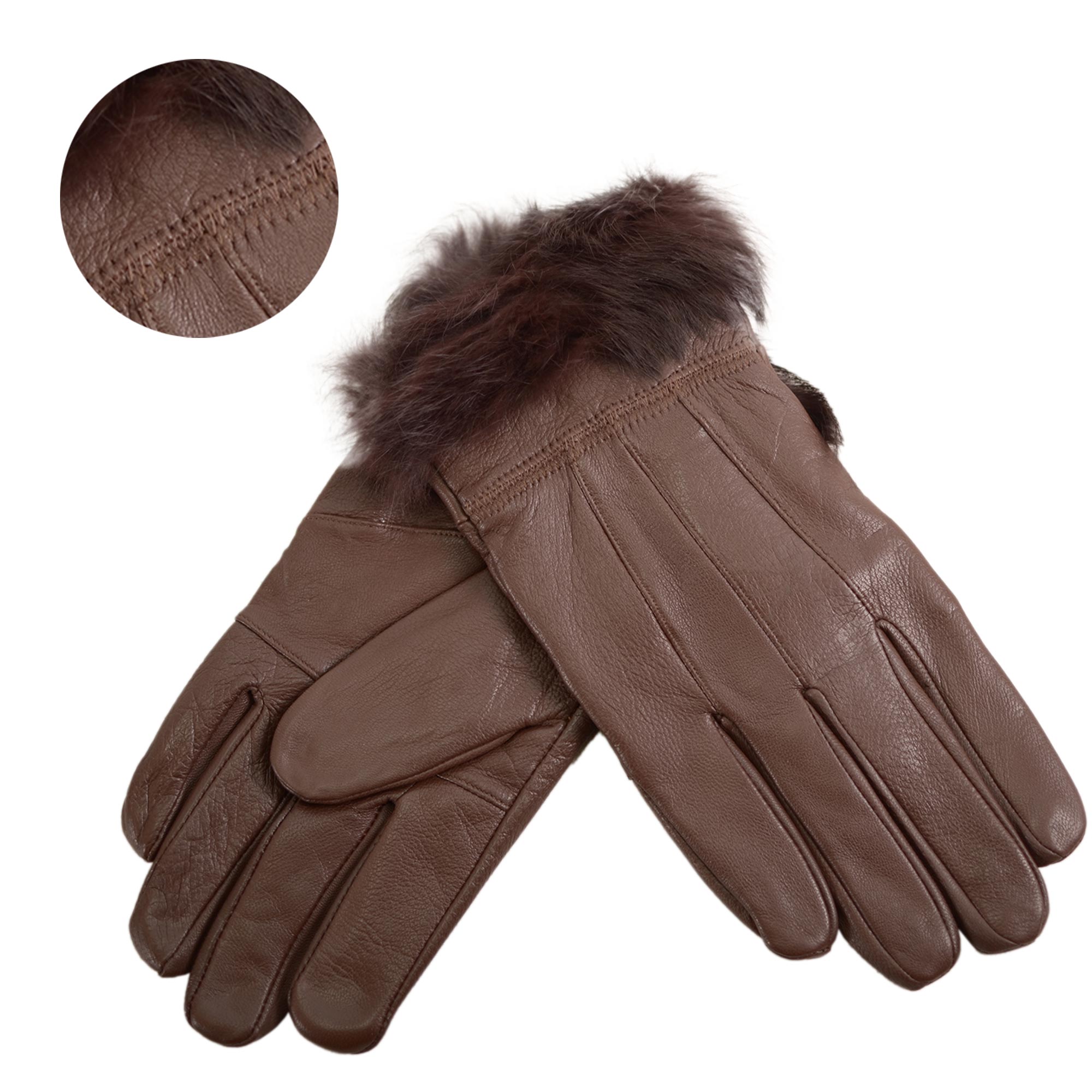 8912 DARK BROWN LEATHER GLOVES LARGE