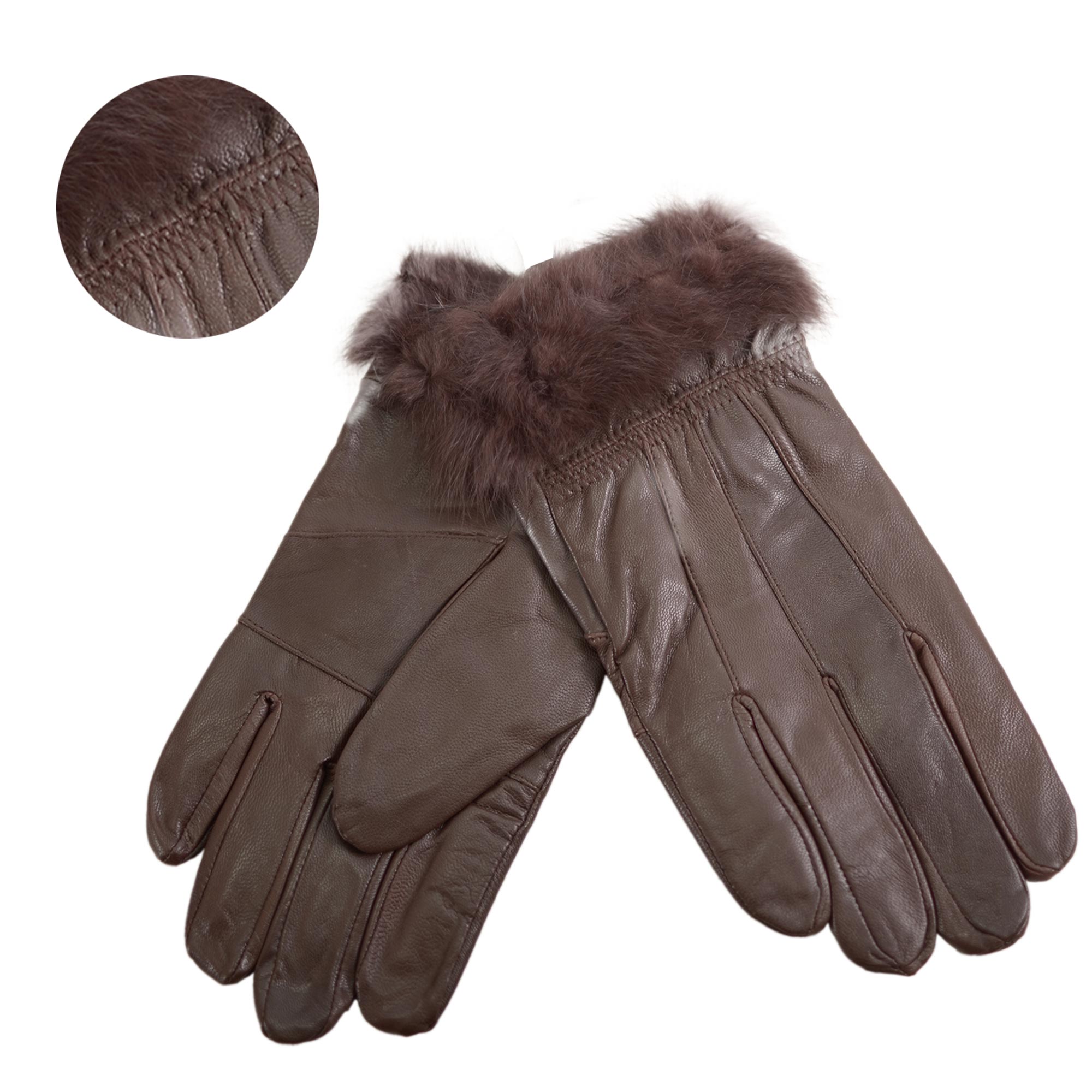 8912 DARK BROWN LEATHER GLOVES MEDIUM