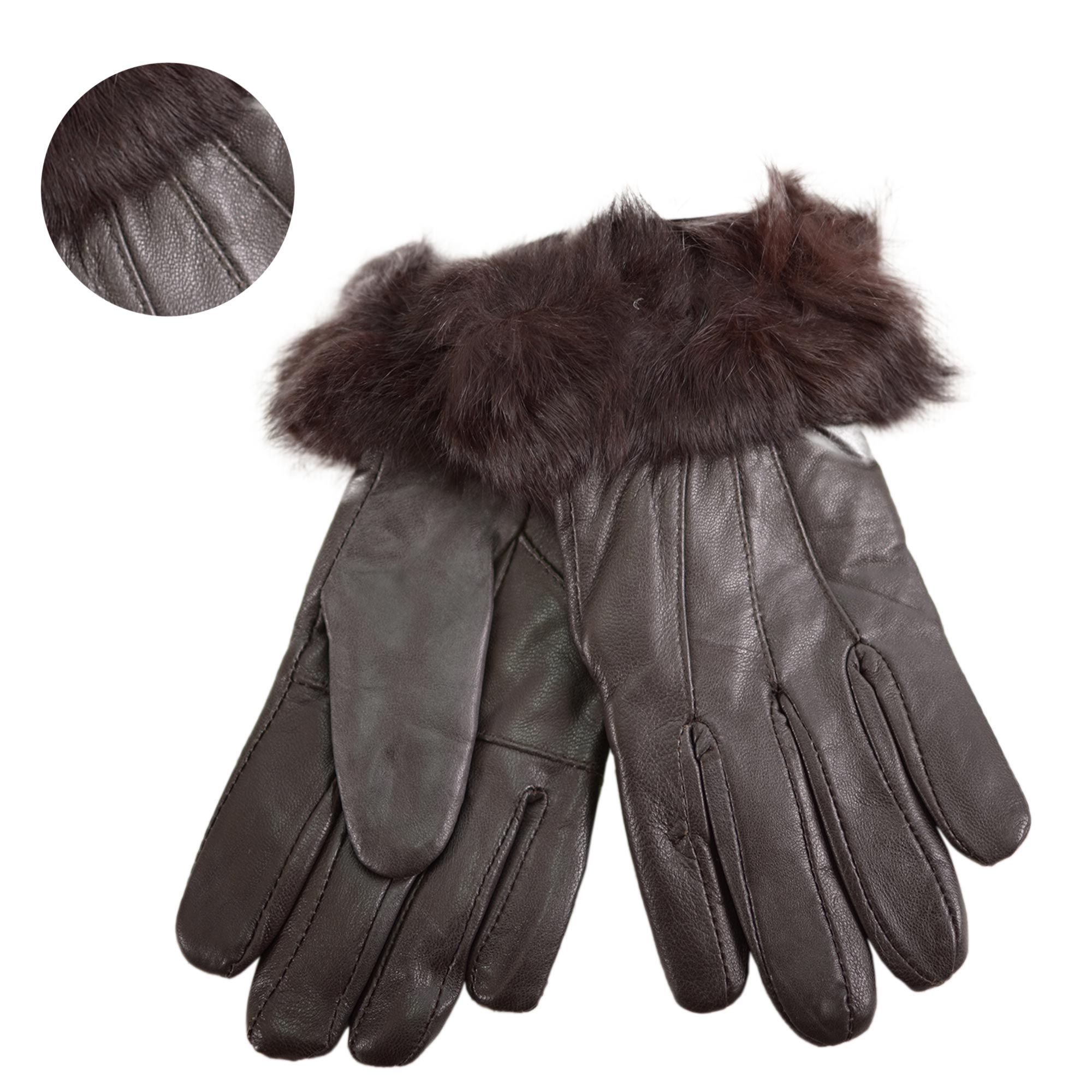 8912 DARK BROWN LEATHER GLOVES SMALL