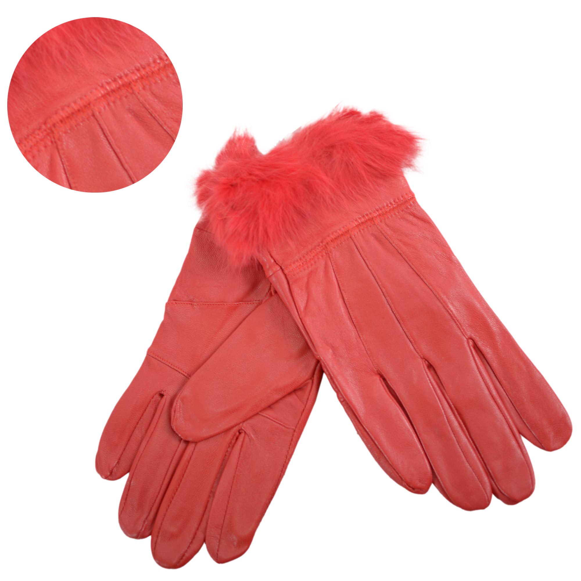 8912 RED LEATHER GLOVES LARGE