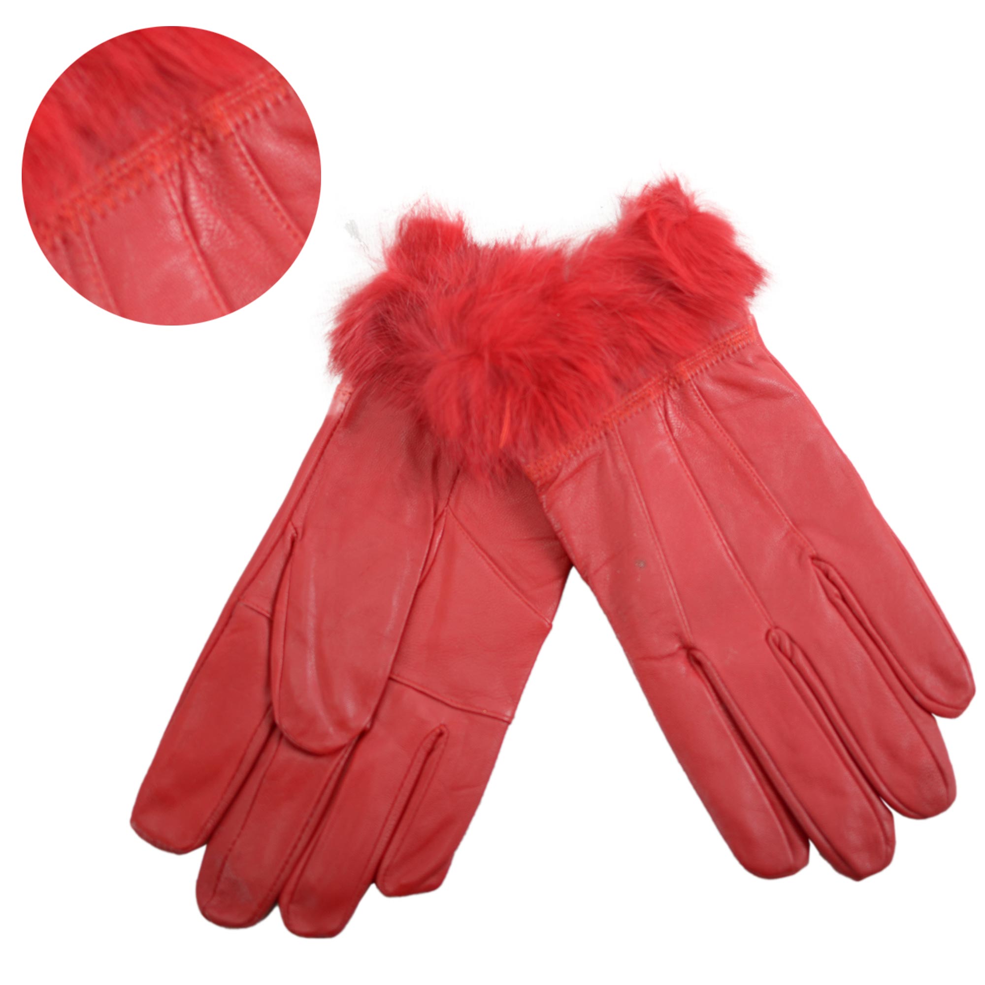 8912 RED LEATHER GLOVES MEDIUM