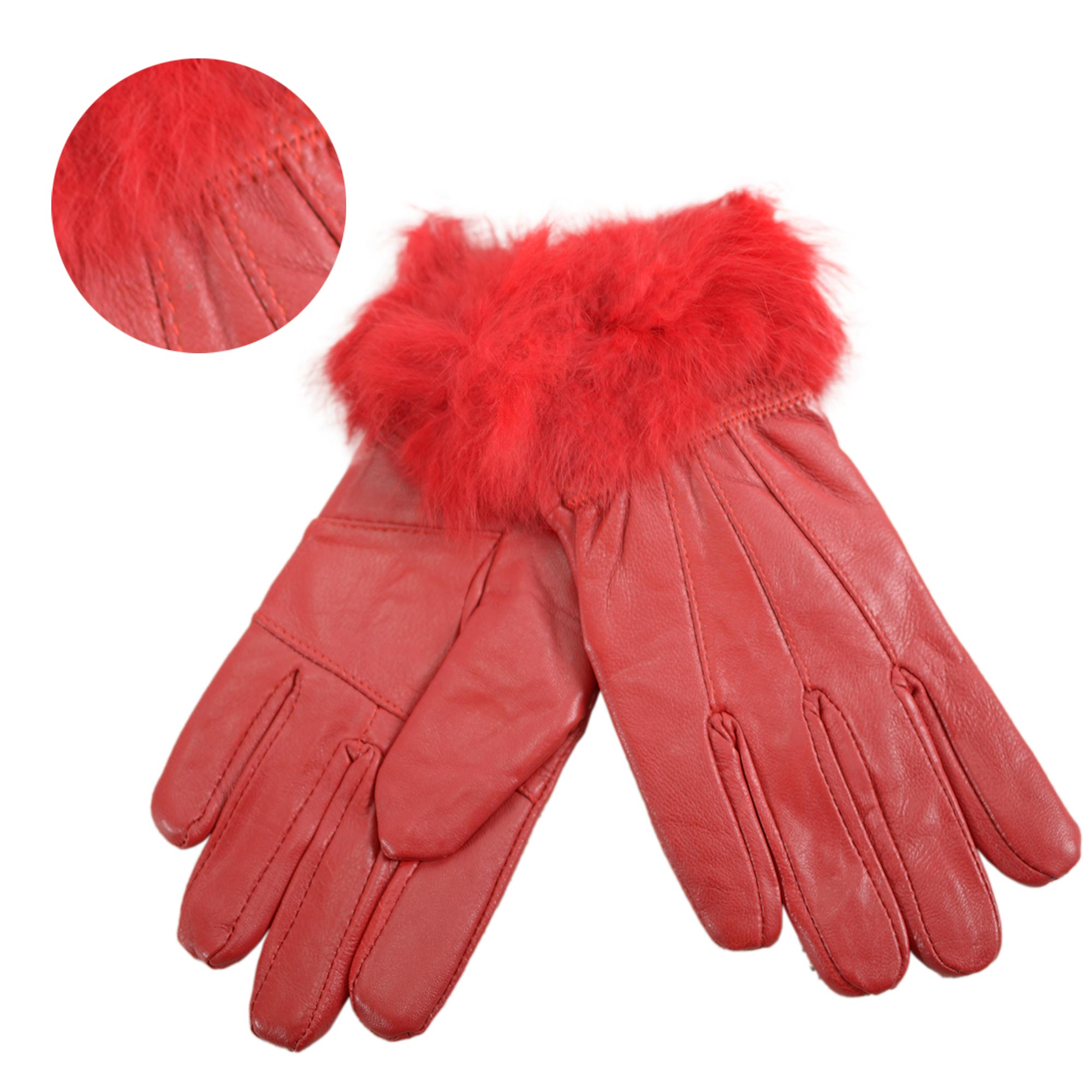 8912 RED LEATHER GLOVES SMALL