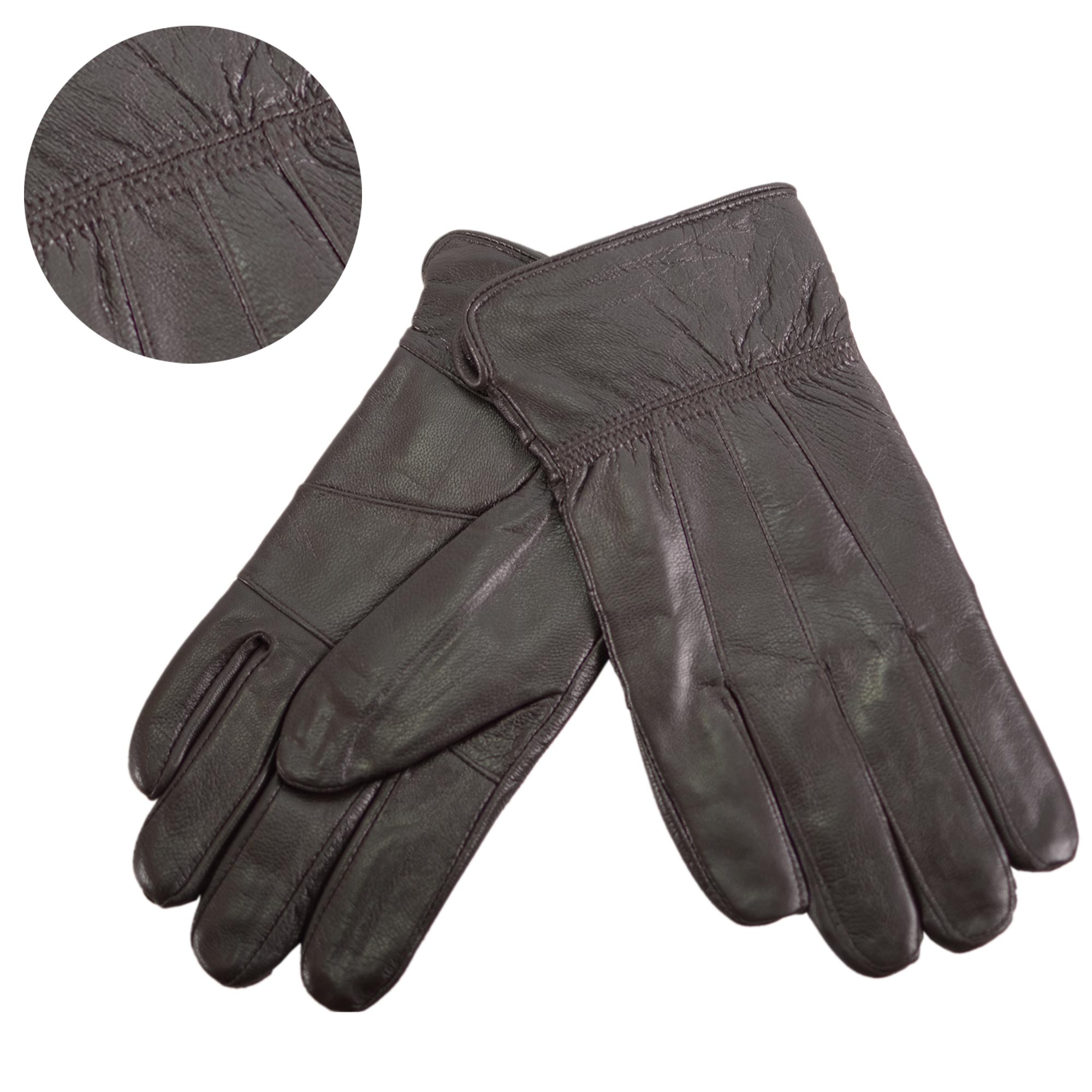 8922 DARK BROWN LEATHER GLOVES MEDIUM