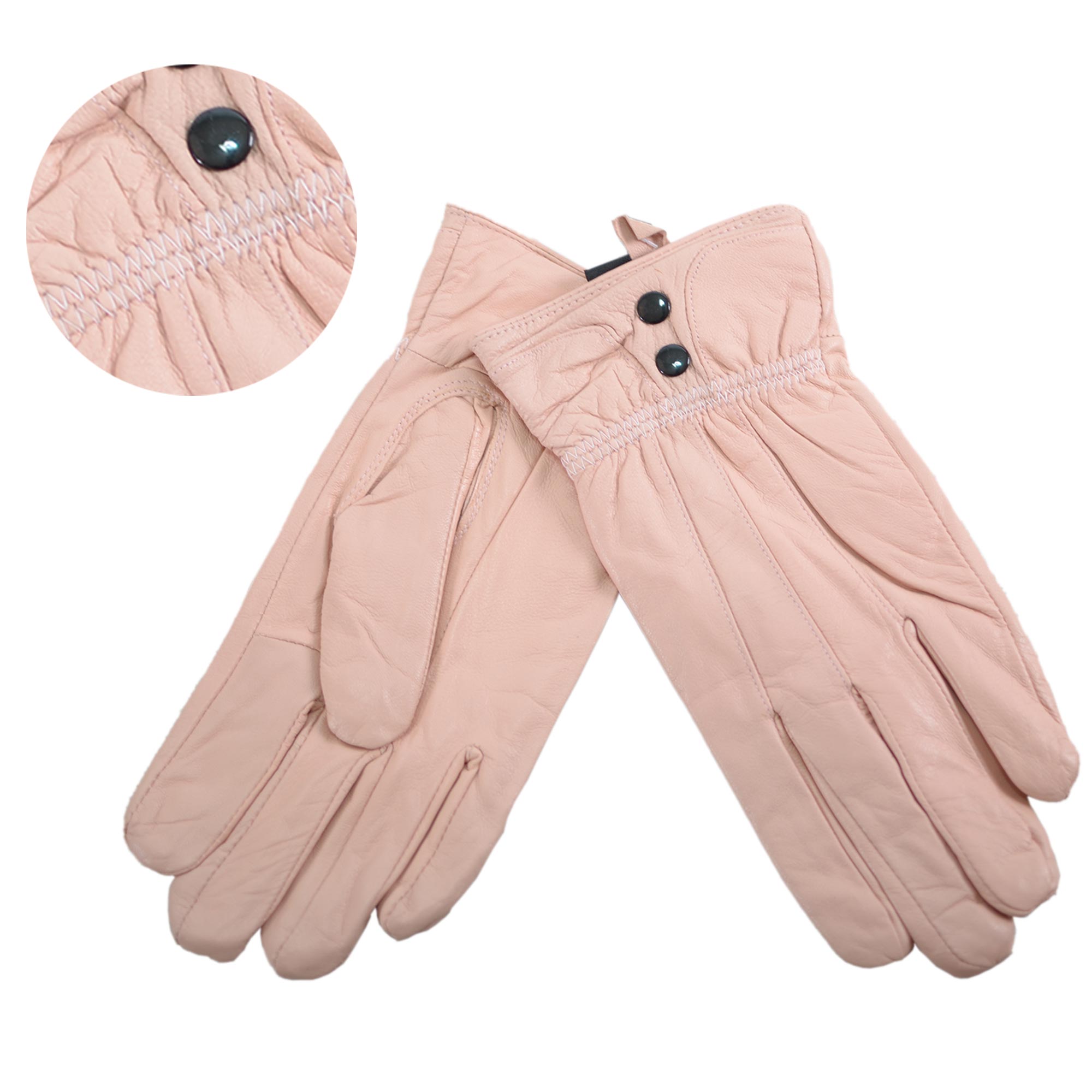 LG-004 PINK LEATHER GLOVES MEDIUM
