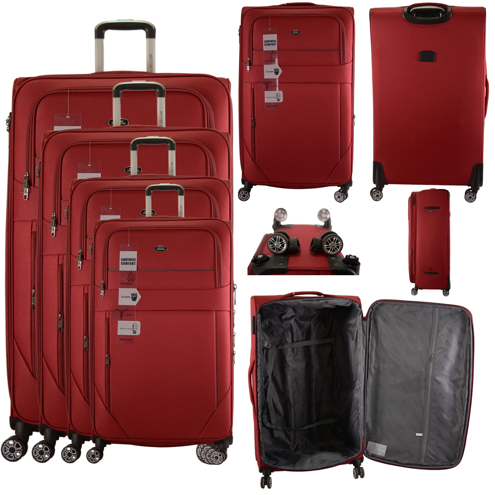 T-SC-04 MAROON TRAVEL TROLLEY SUITCASE SET OF 4
