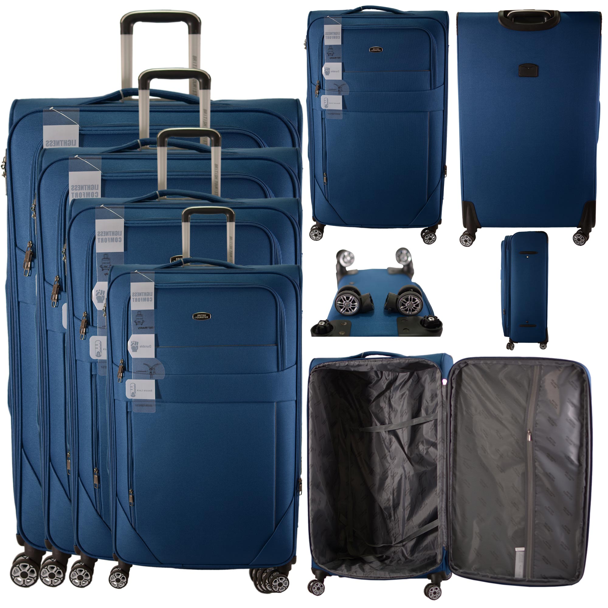 T-SC-04 NAVY BLUE TRAVEL TROLLEY SUITCASE SET OF 4