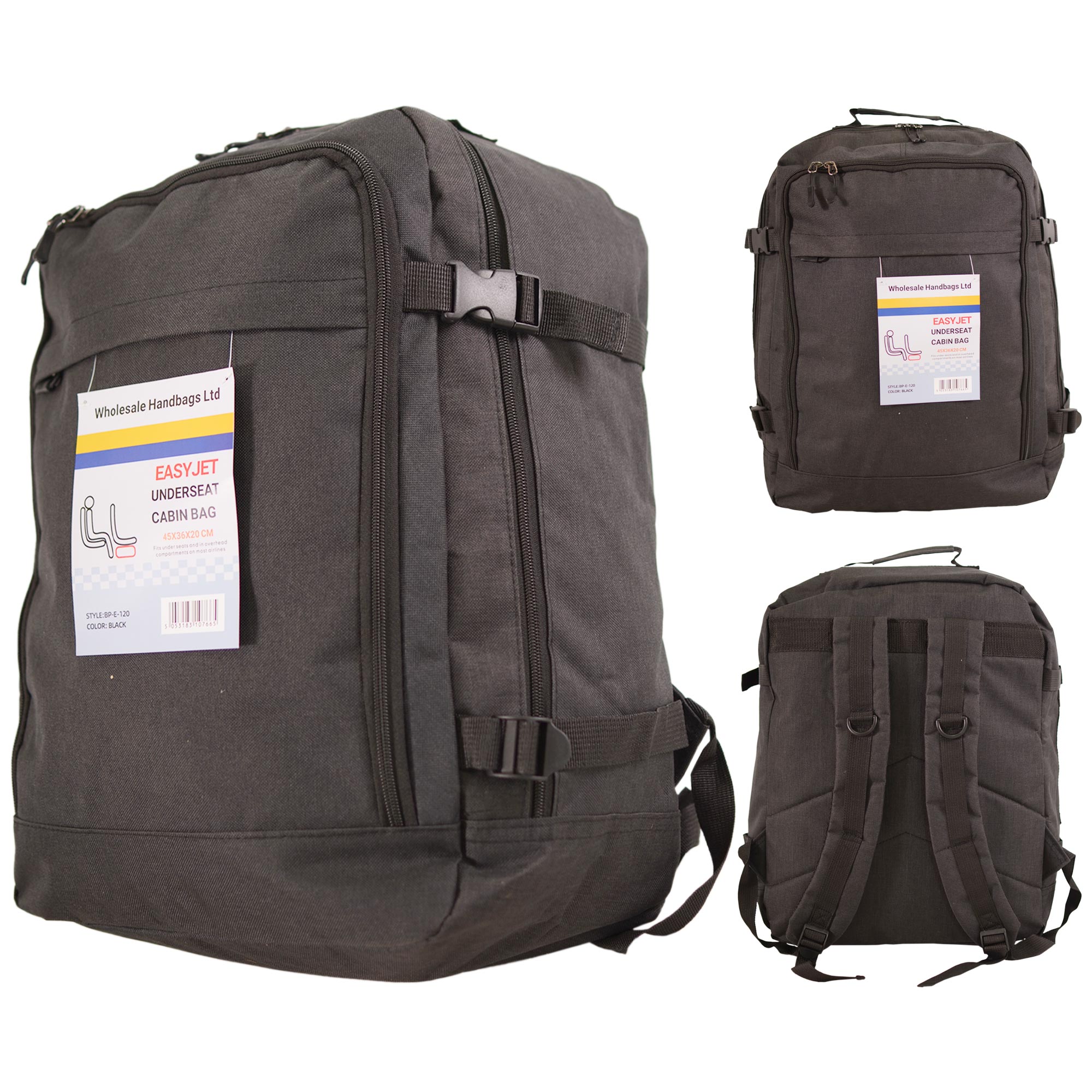 BP-E-120 BLACK EASYJET UNDERSEAT CABIN BAG
