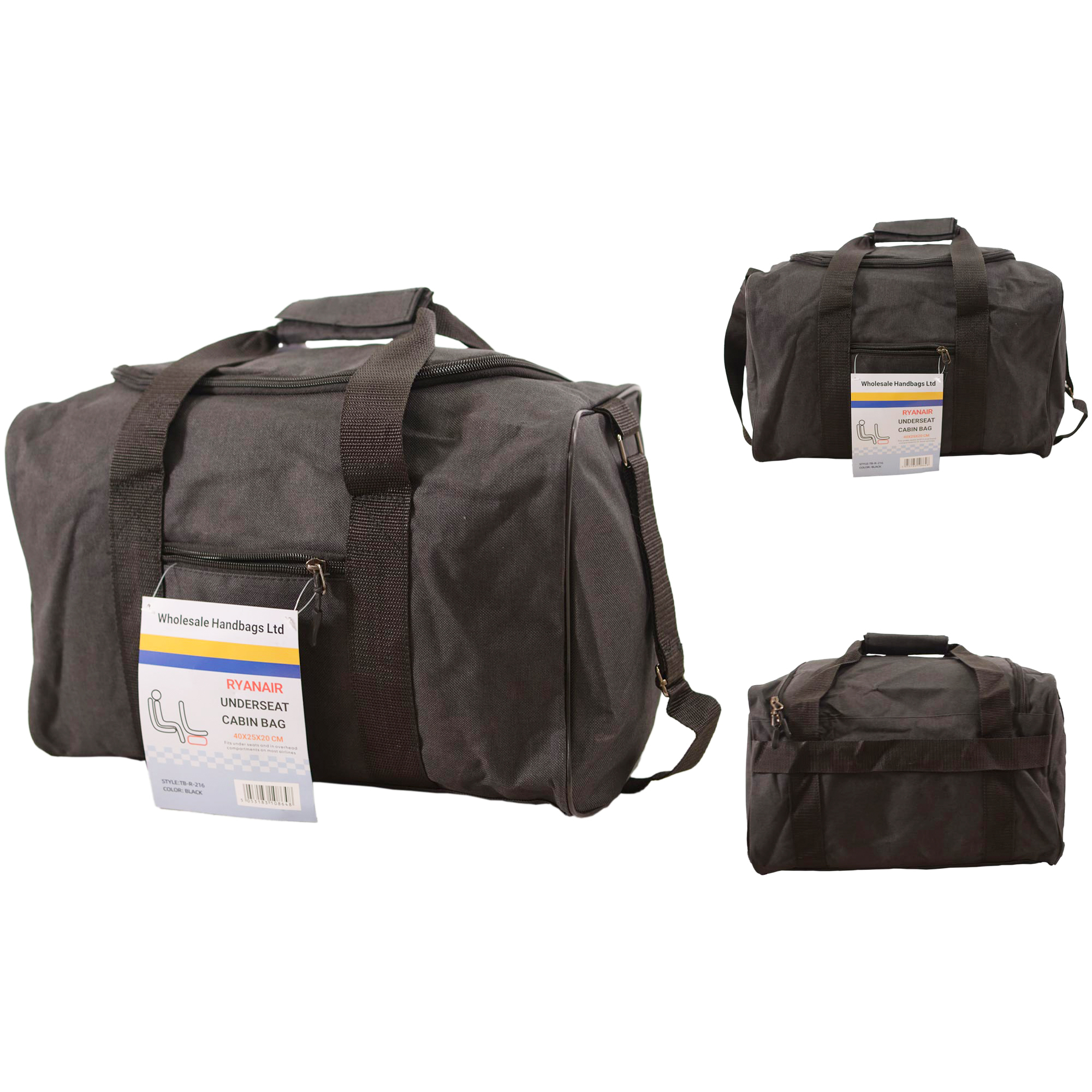 TB-R-216 BLACK RYANAIR UNDERSEAT CABIN BAG