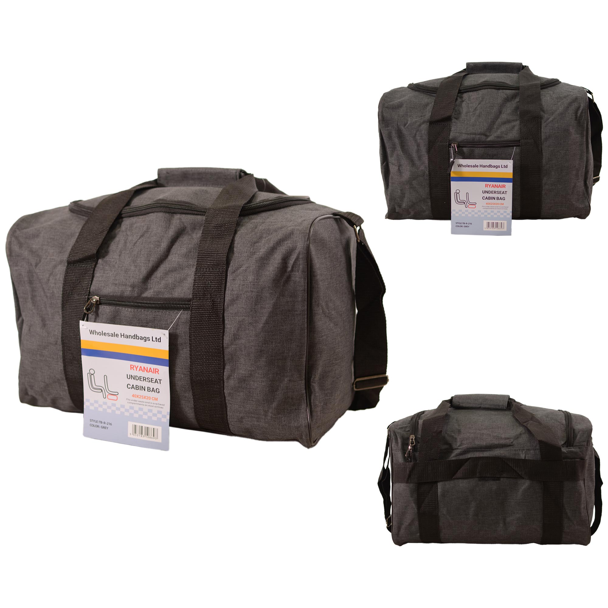 TB-R-216 GREY RYANAIR UNDERSEAT CABIN BAG