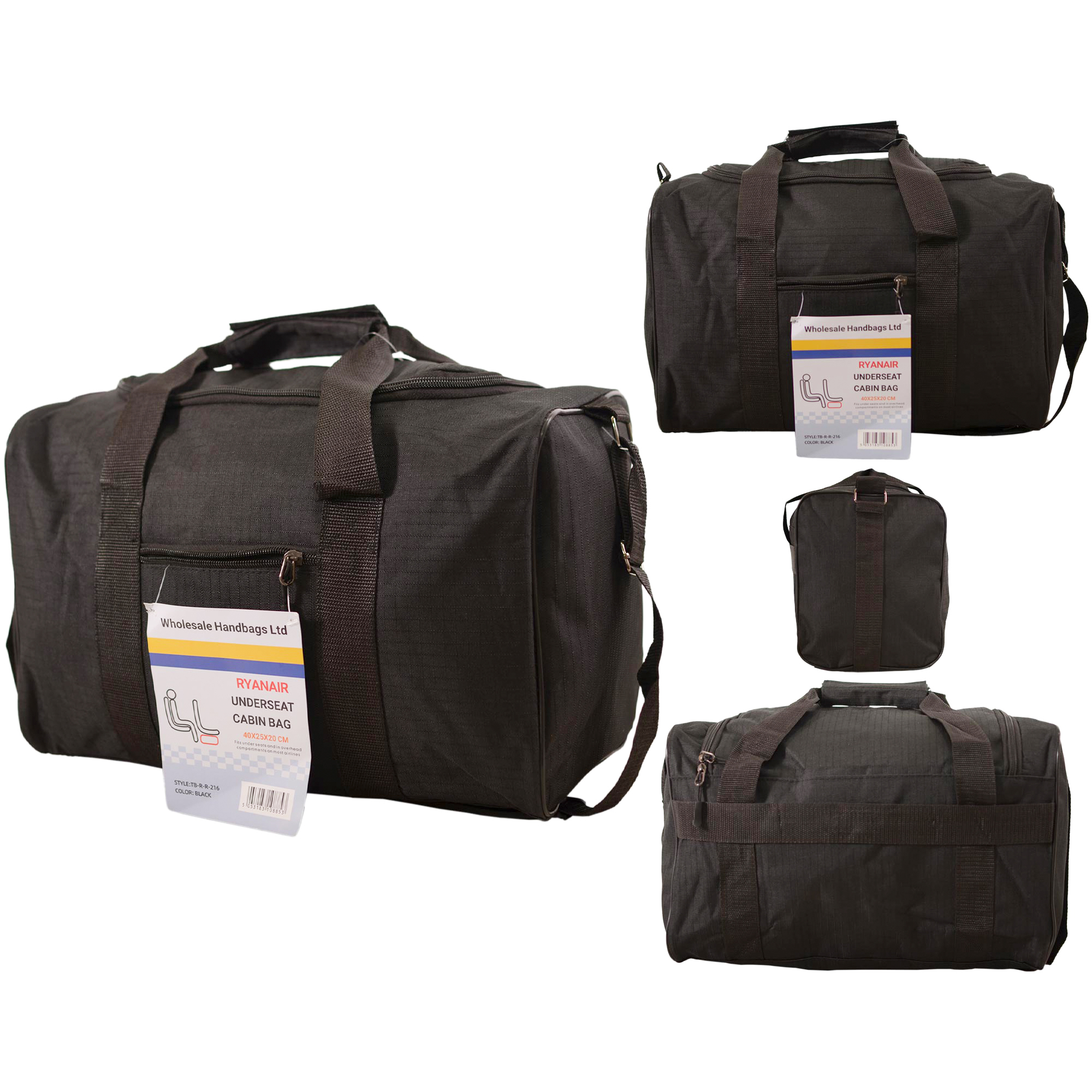 TB-R-R-216 BLACK RYANAIR UNDERSEAT CABIN BAG