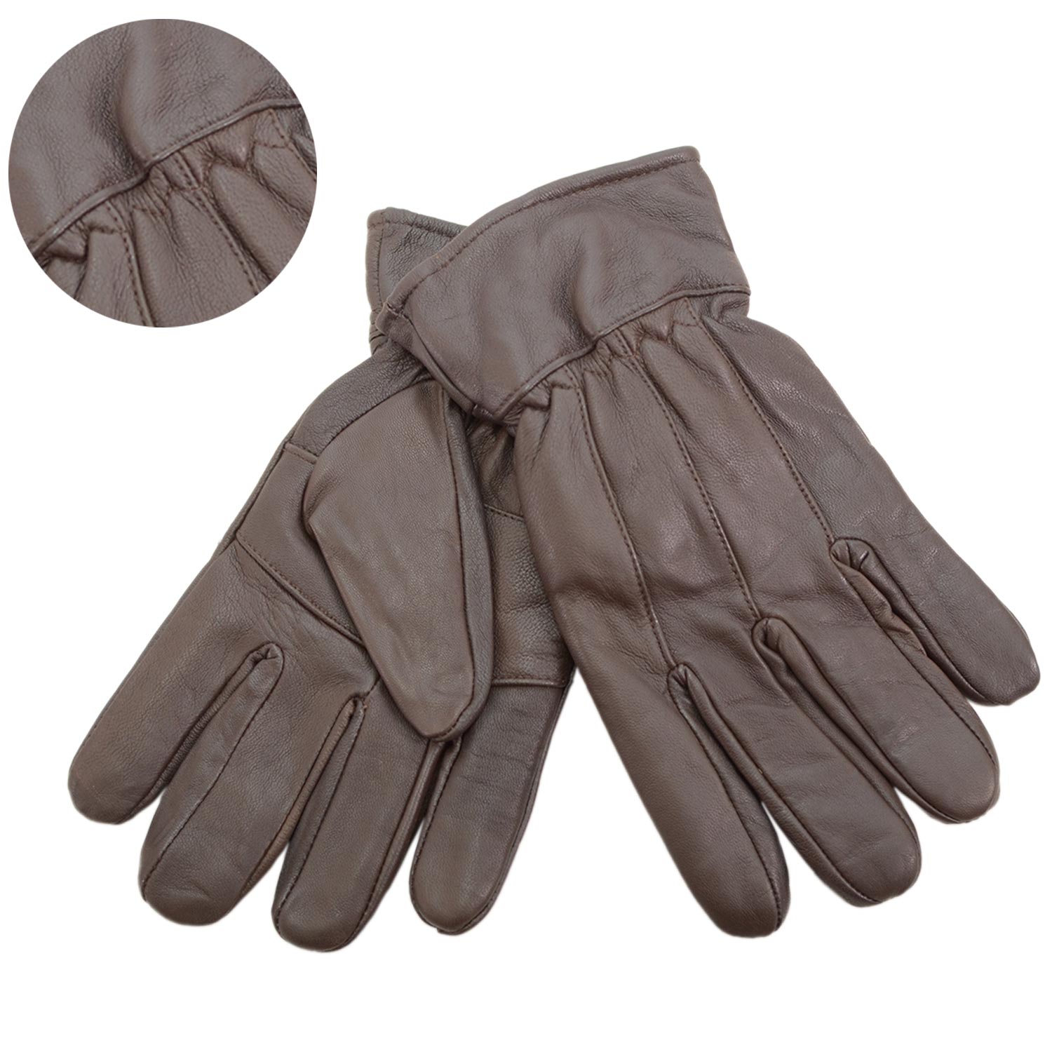 8926 D.BROWN EXTRA LARGE "THINSULATE" GENTS SOFT LEATHER GLOVES