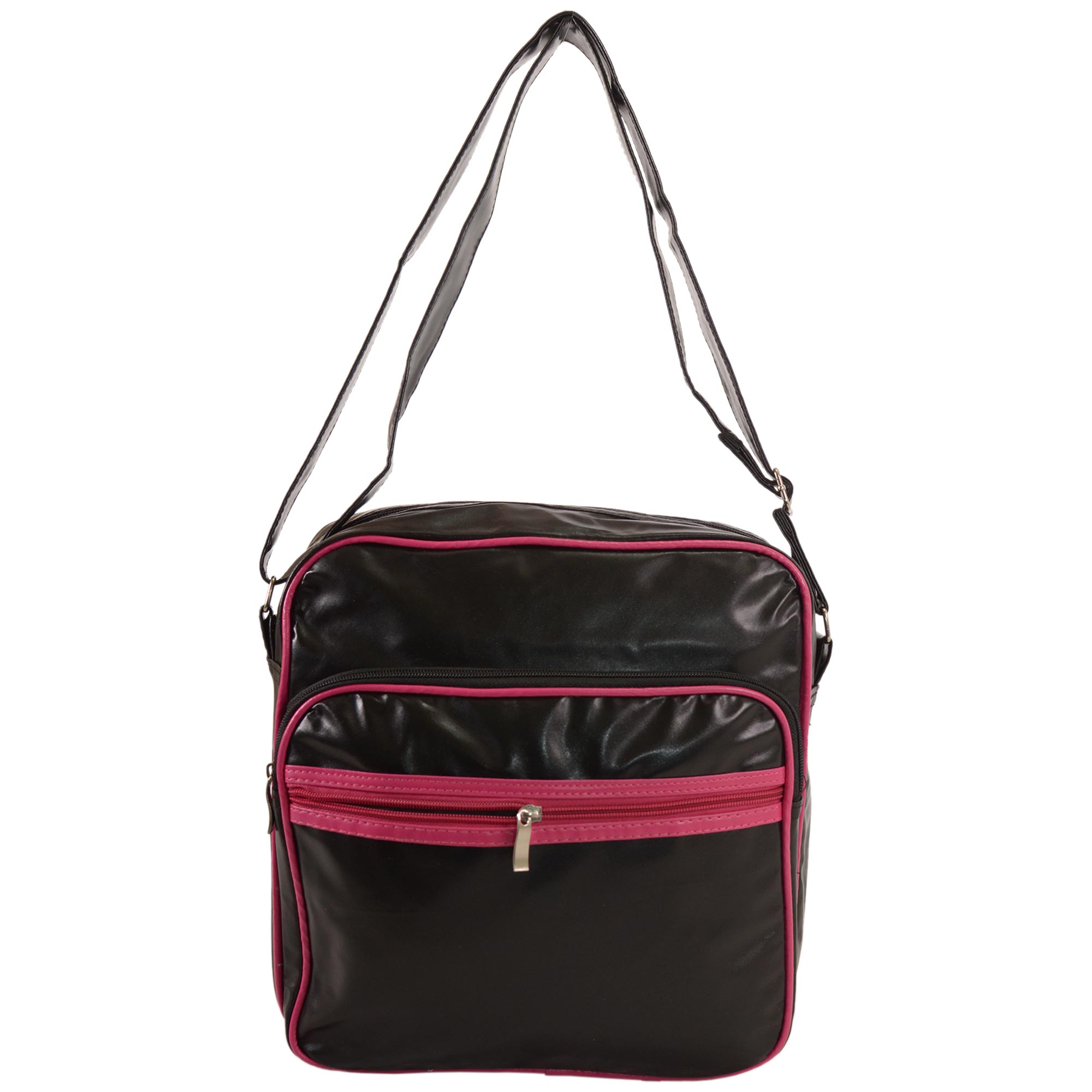 HB-PV-02 BLACK/RED FAUX LEATHER HANDBAG