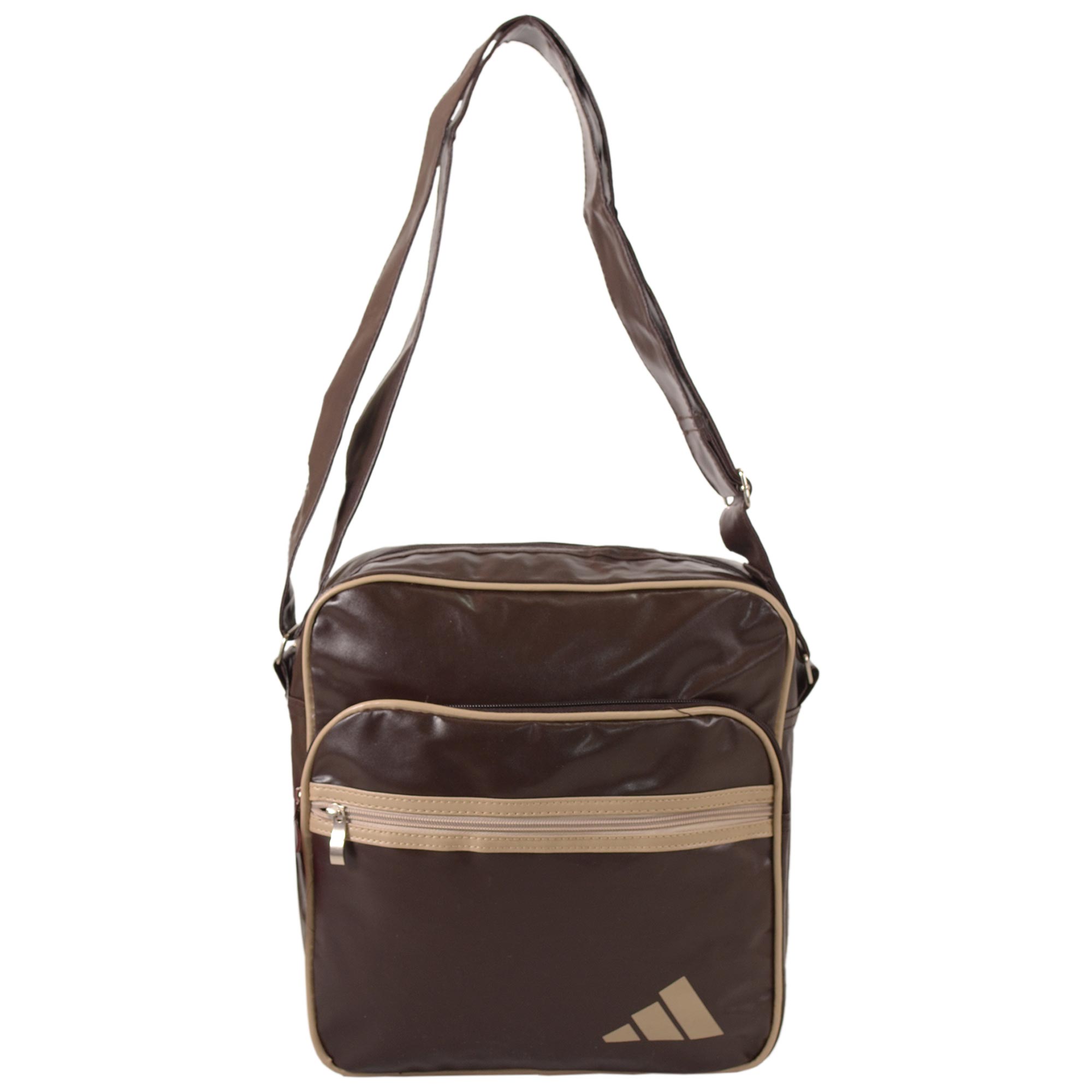 HB-PV-A-02 COFFEE/CREAM FAUX LEATHER HANDBAG