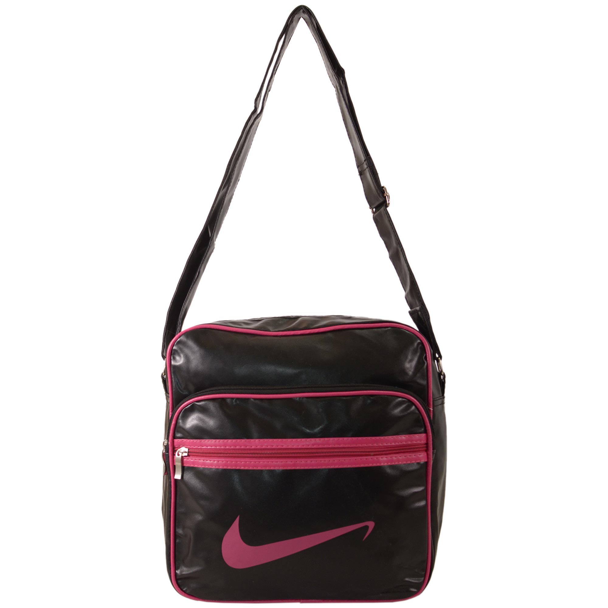 HB-PV-N-02 BLACK/PINK FAUX LEATHER HANDBAG