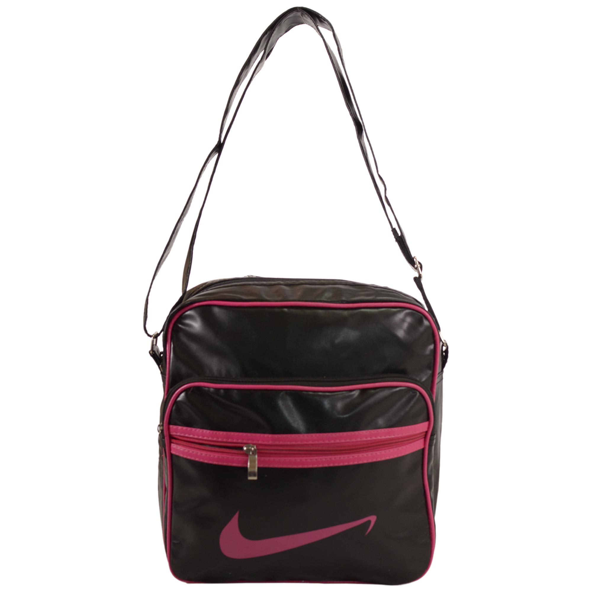 HB-PV-N-02 BLACK/RED FAUX LEATHER HANDBAG