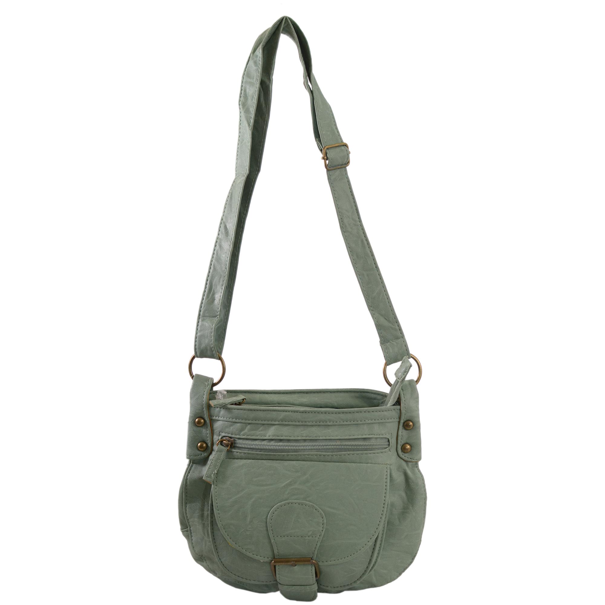 JBHB2326 OLIVE GREEN FAUX LEATHER HANDBAG