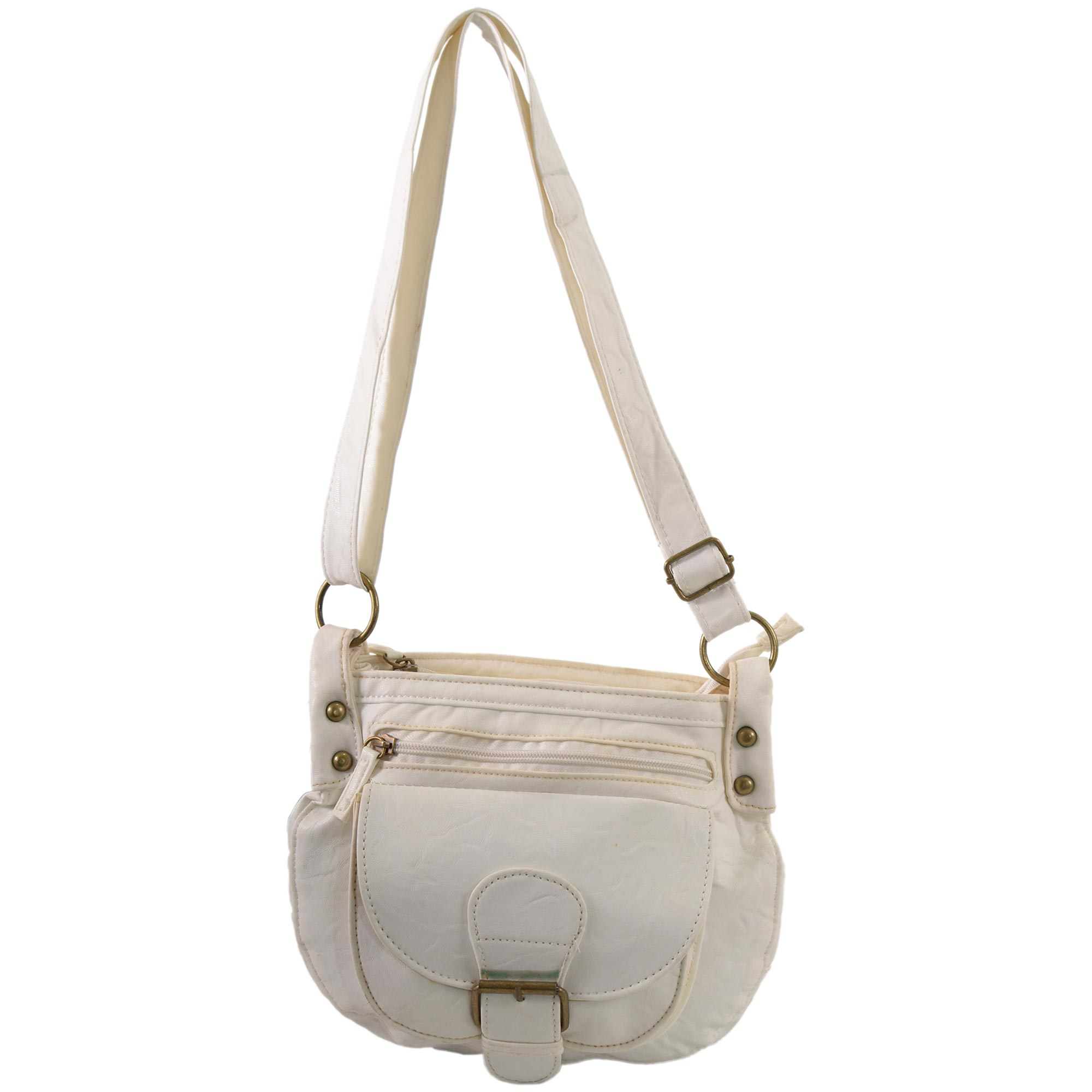 JBHB2326 WHITE FAUX LEATHER HANDBAG