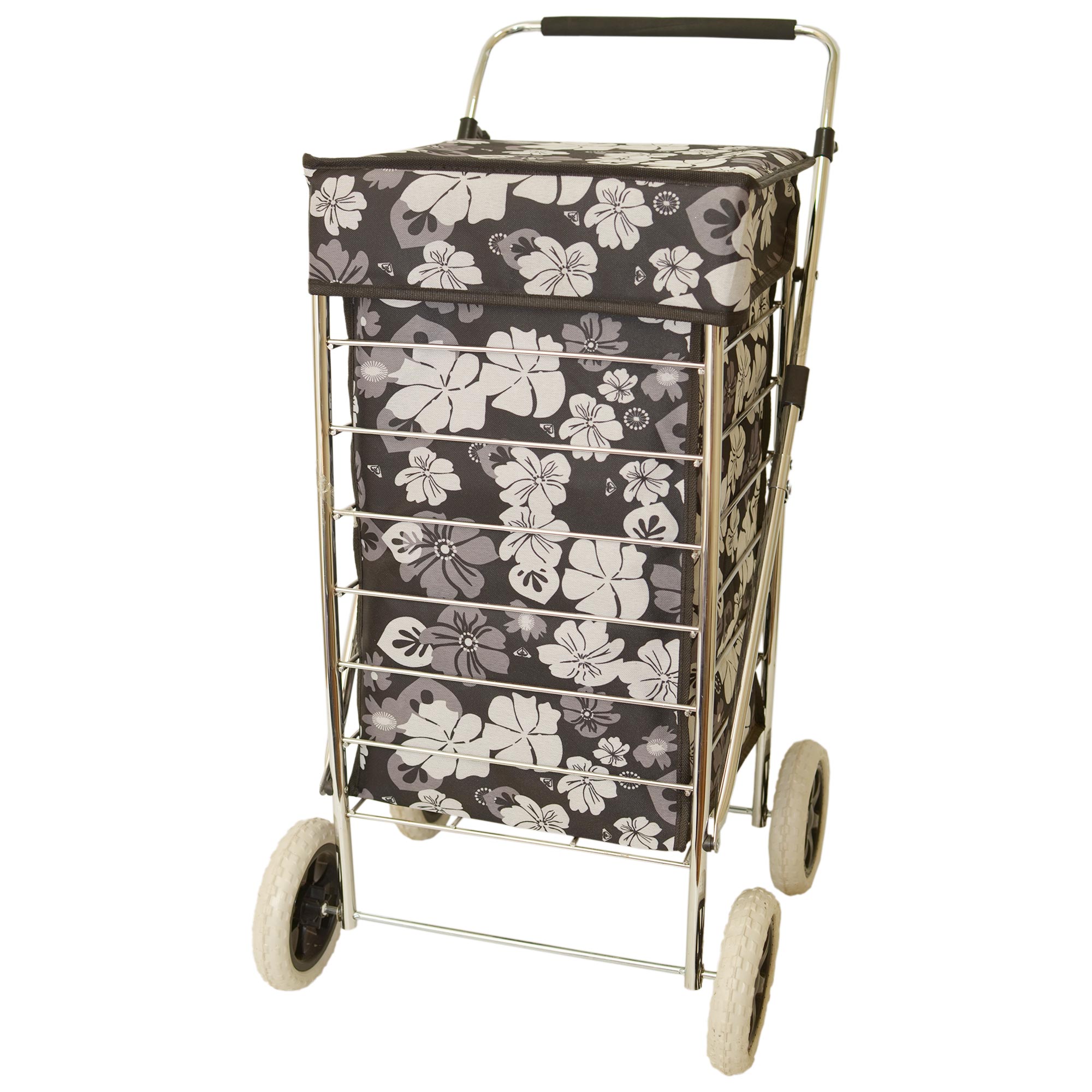 ST-FOUR-01 BLACK AND WHITE FLOWER TROLLEY