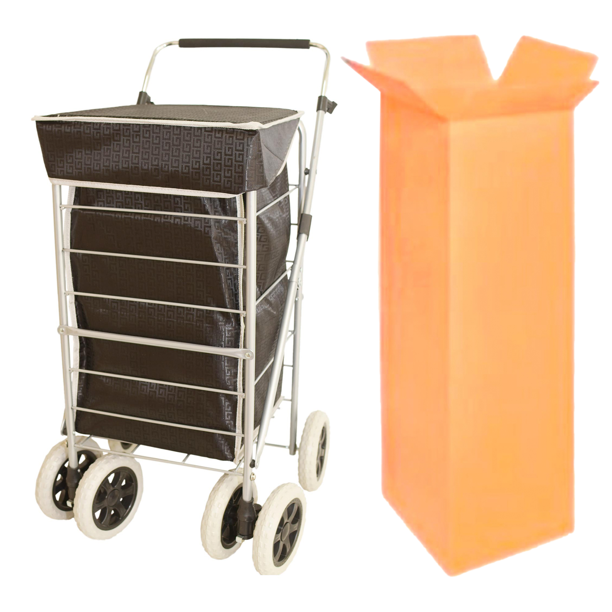 ST-SIX-01 BLACK G ASSORTED 6-WHEEL SHOPPING TROLLEY BOX OF 4