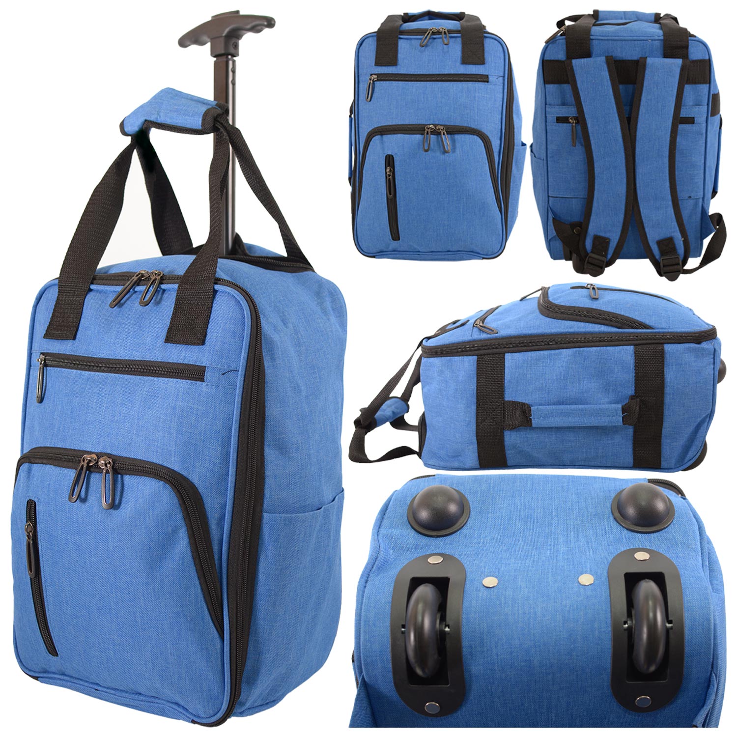 TR-R-002 BLUE WHEELED RYANAIR UNDERSEAT CABIN BAG