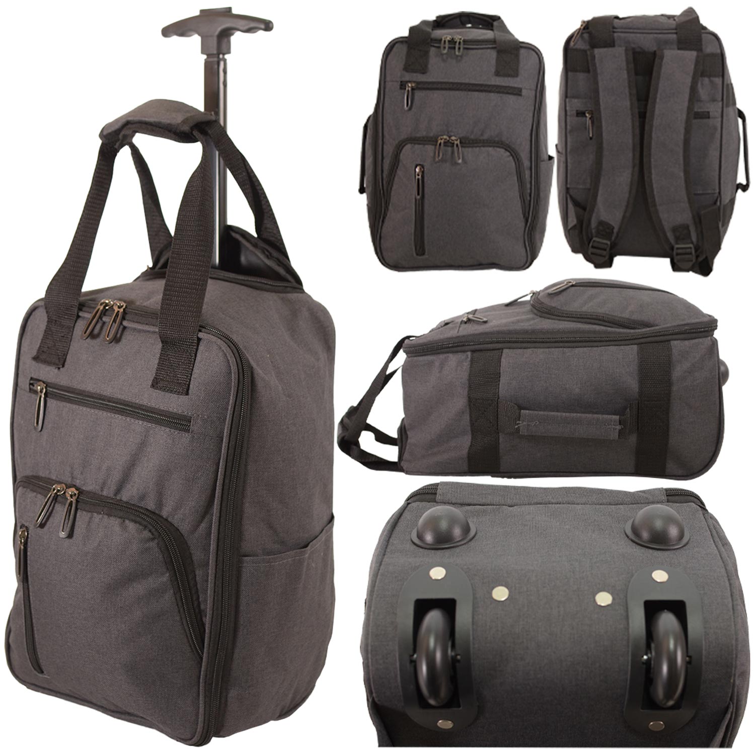 TR-R-002 GREY WHEELED RYANAIR UNDERSEAT CABIN BAG