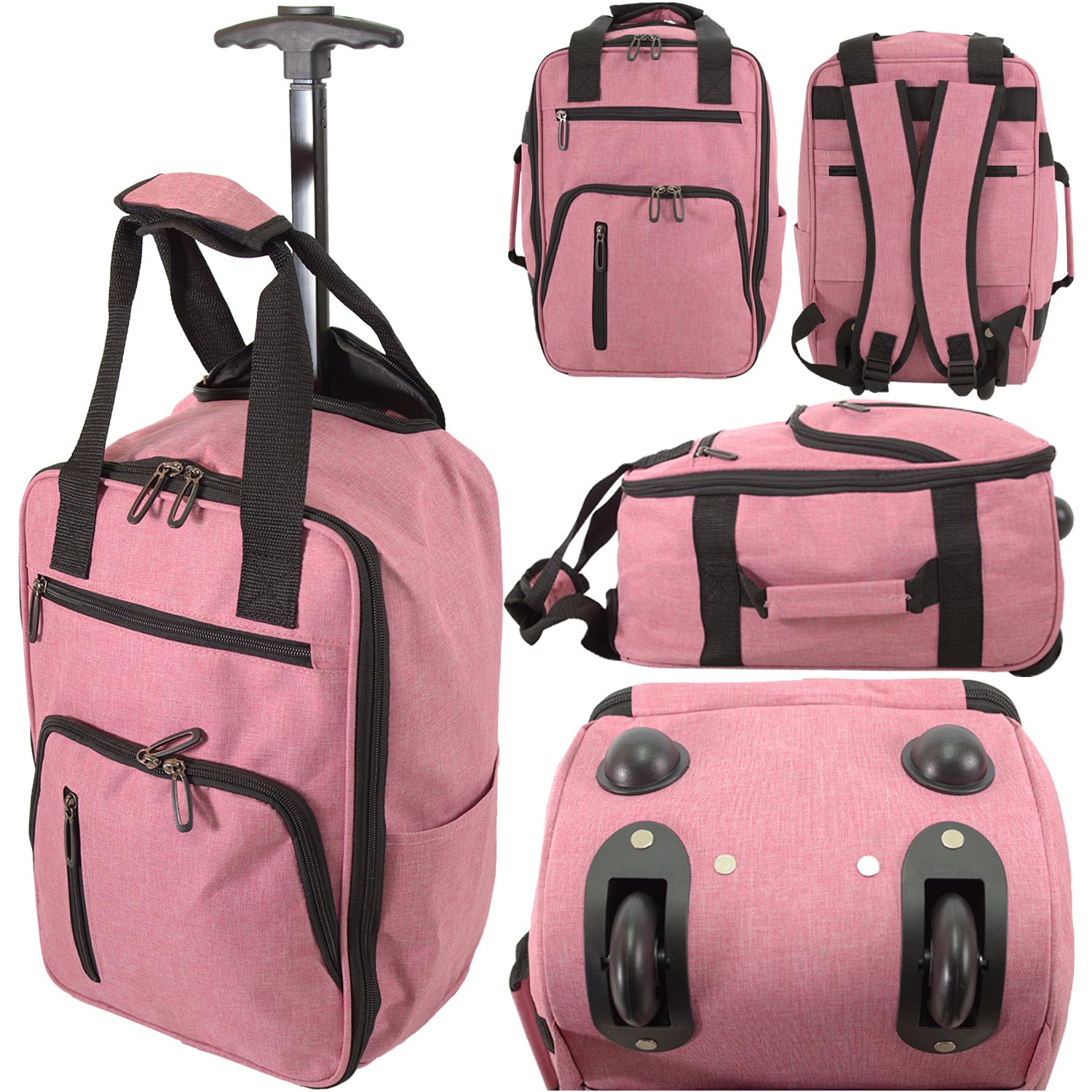 TR-R-002 PINK WHEELED RYANAIR UNDERSEAT CABIN BAG