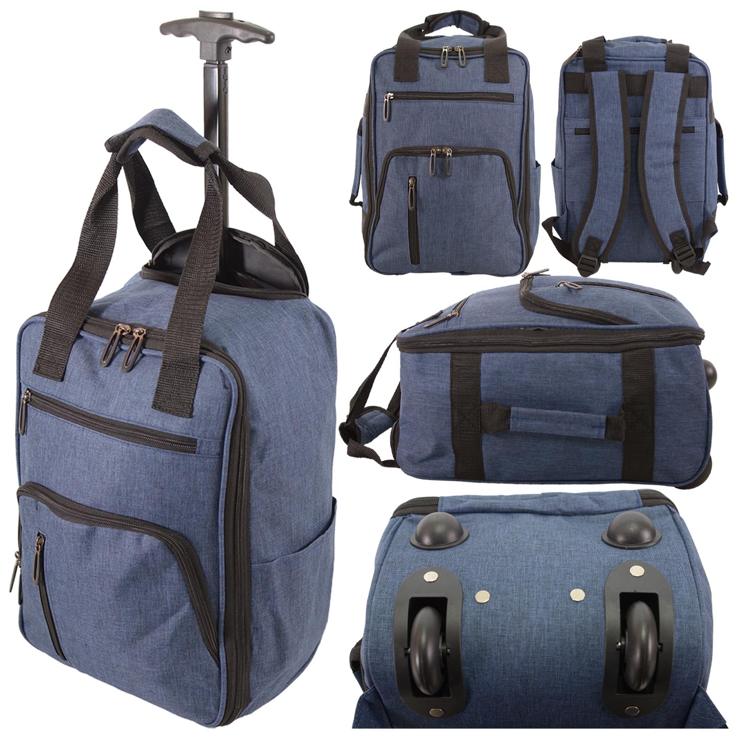 TR-R-002 NAVY WHEELED RYANAIR UNDERSEAT CABIN BAG