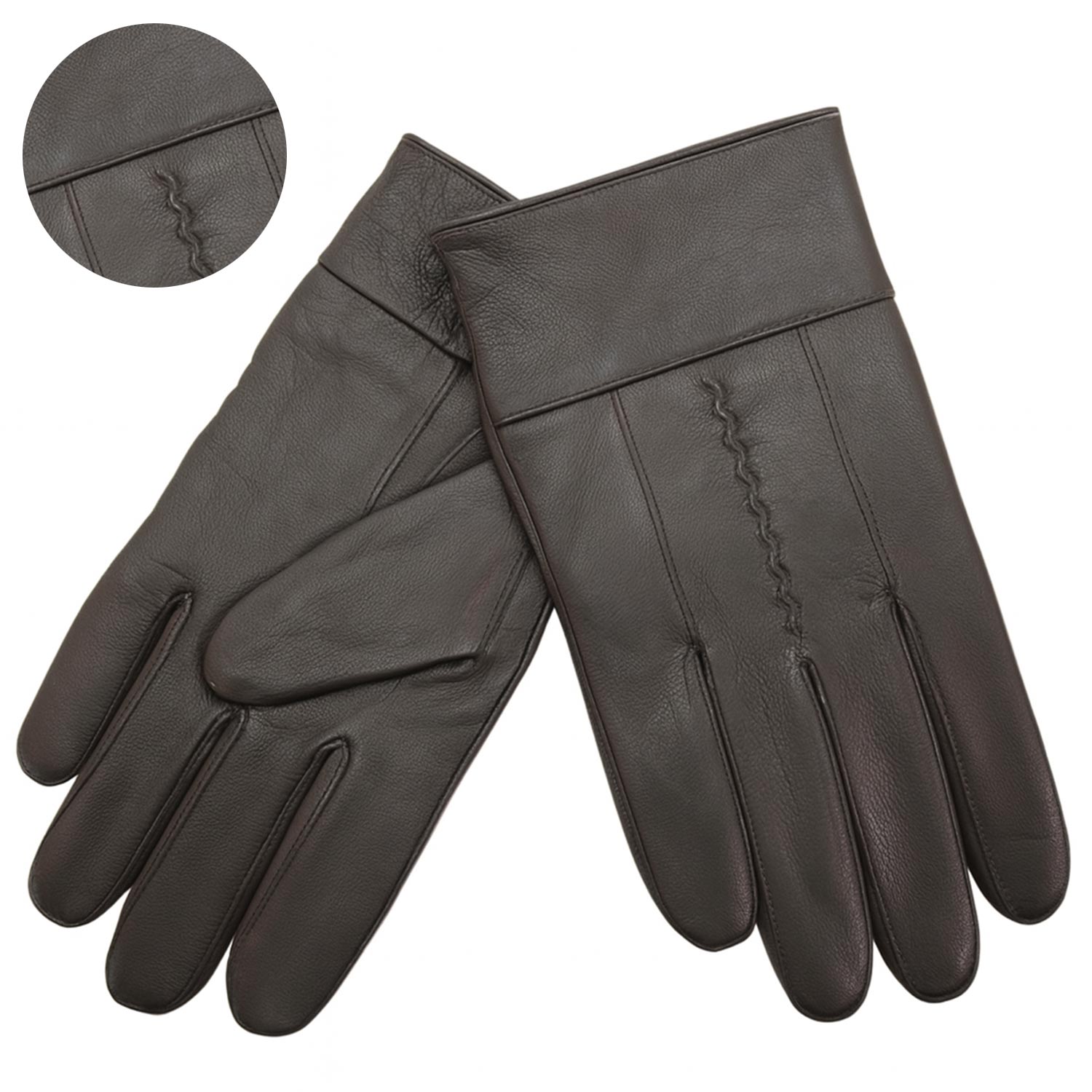 X043 Black Leather Gloves One Size