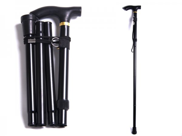 2838 Aluminium Adjustable Folding Walking Stick – Black